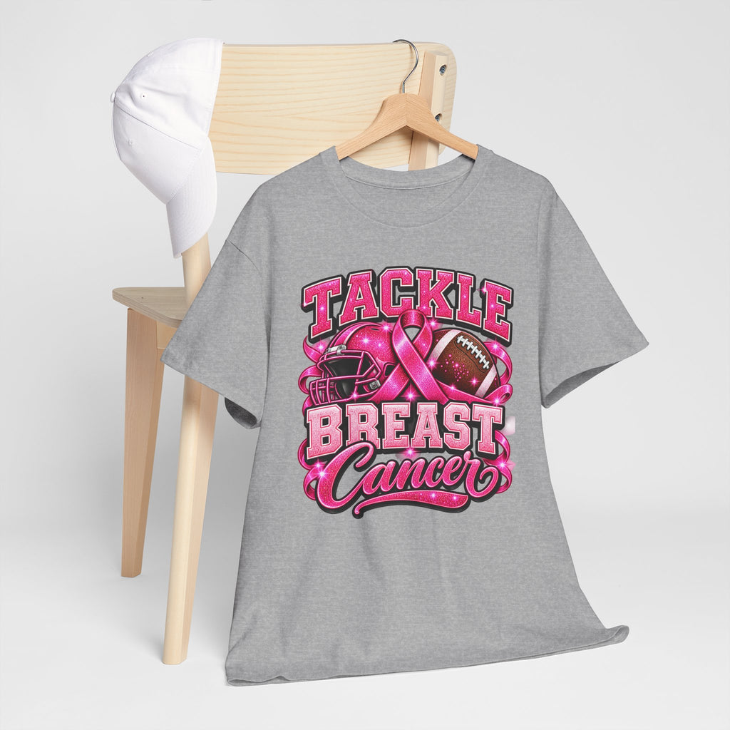 T-Shirt — "Tackle Breast Cancer" Pink Football Awareness Tee