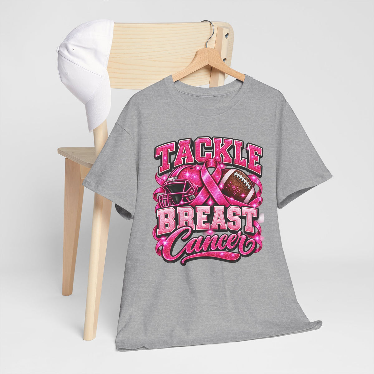 T-Shirt — "Tackle Breast Cancer" Pink Football Awareness Tee