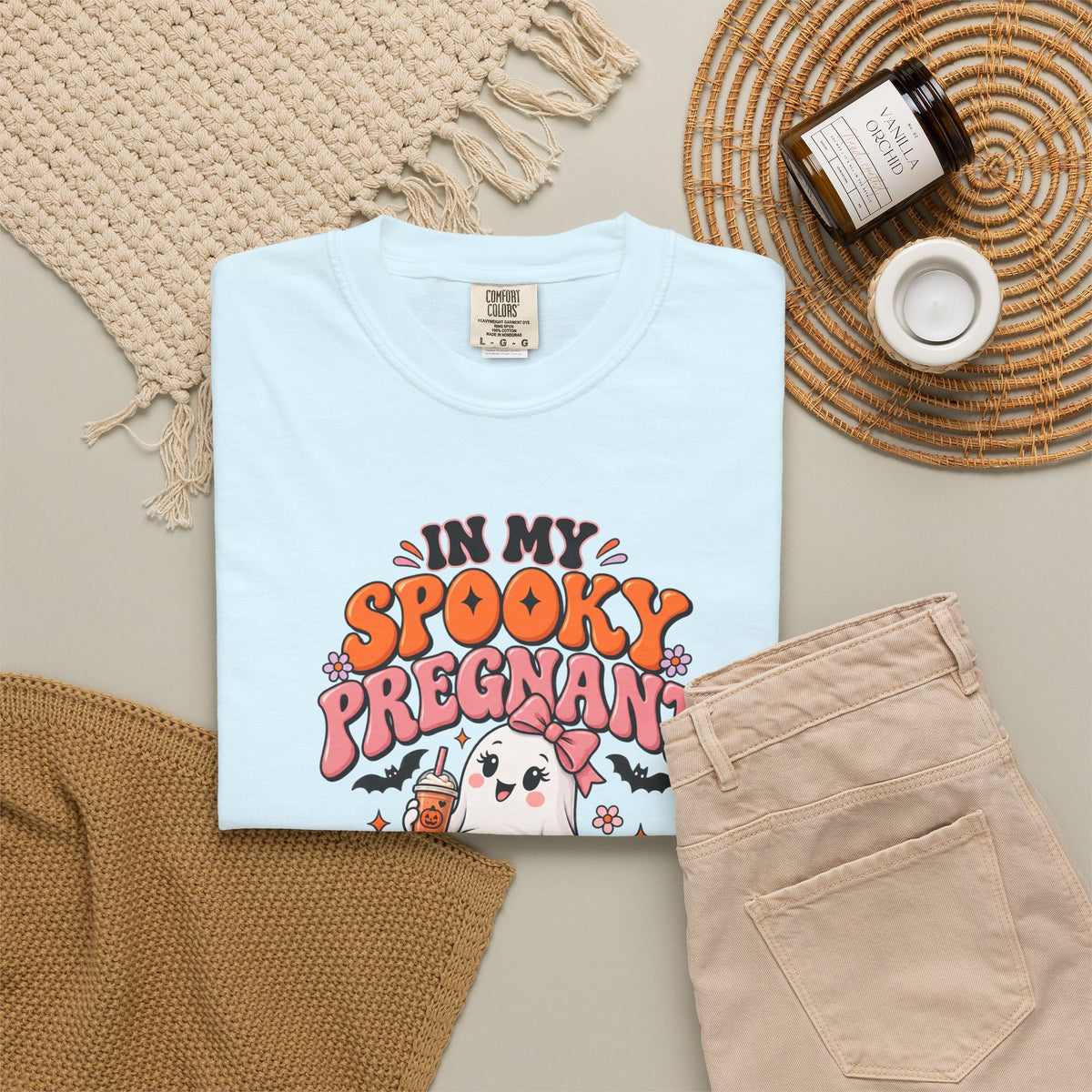 Pregnant Halloween T-Shirt — "In My Spooky Pregnant Era" Cute Ghost Maternity Tee