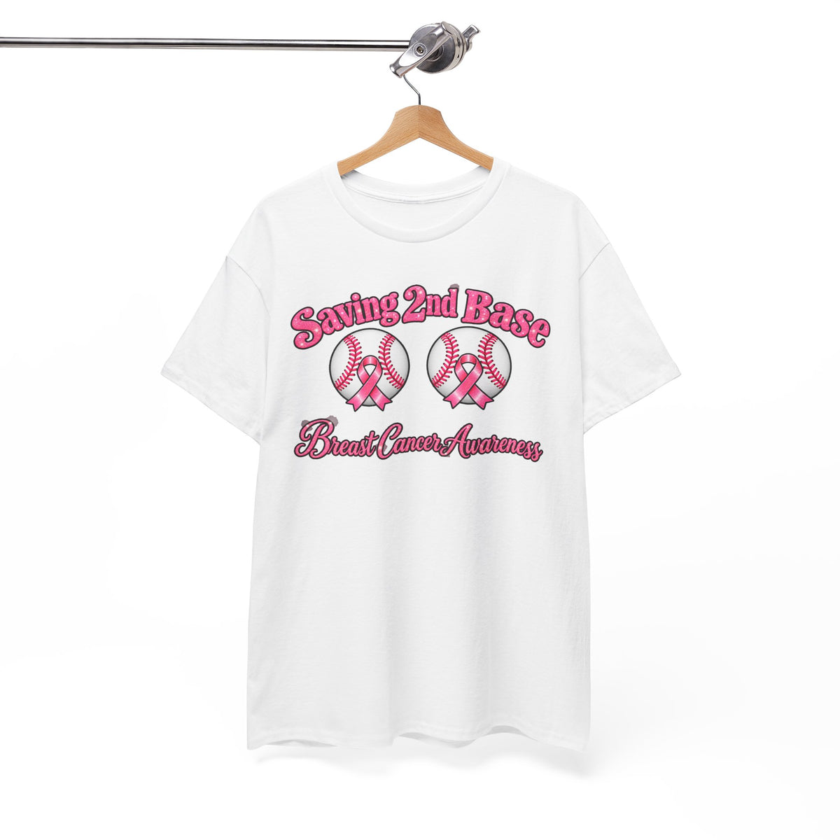 Saving 2nd Base Breast Cancer Awareness T-Shirt