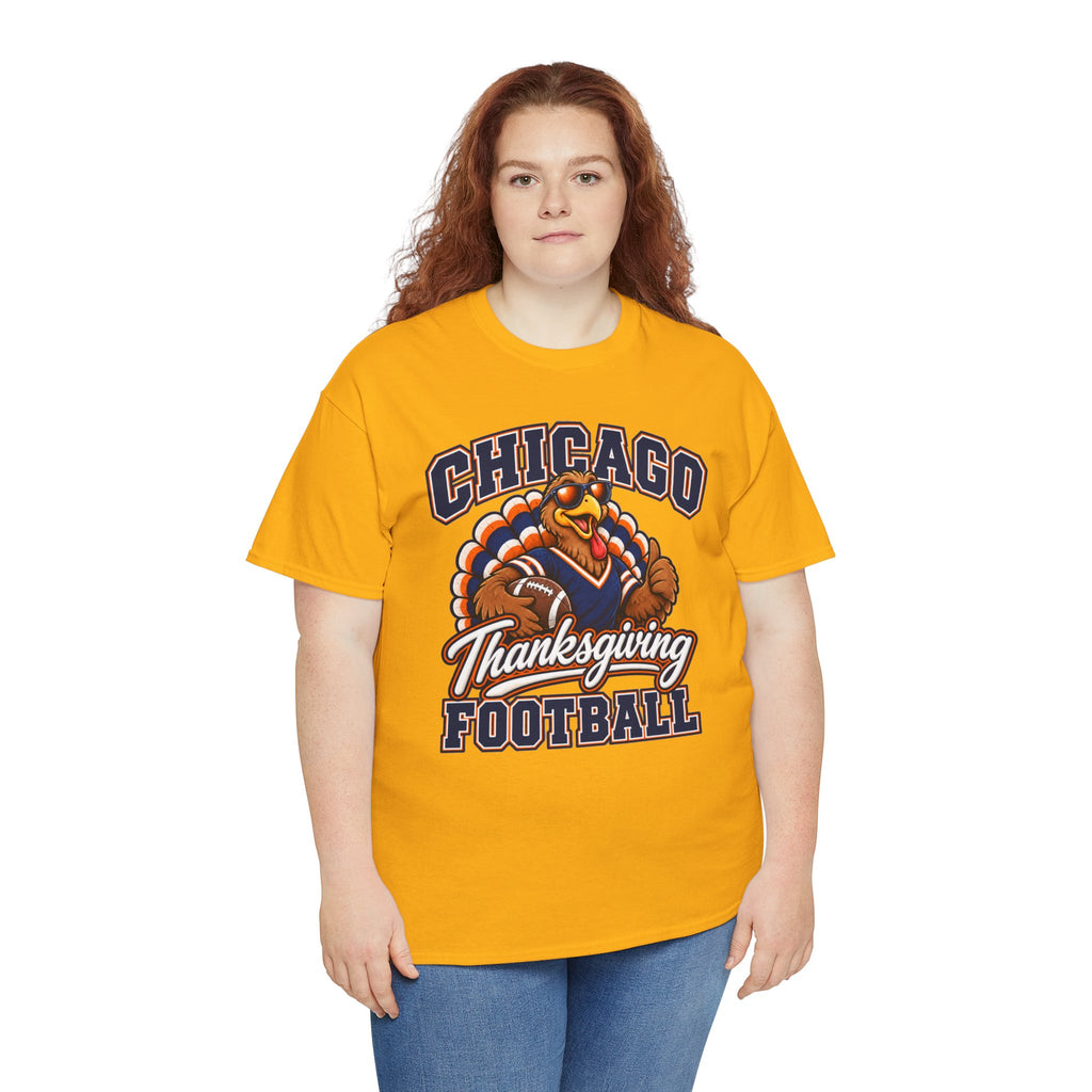 Chicago Thanksgiving Football T-Shirt — Turkey Mascot Game Day Tee