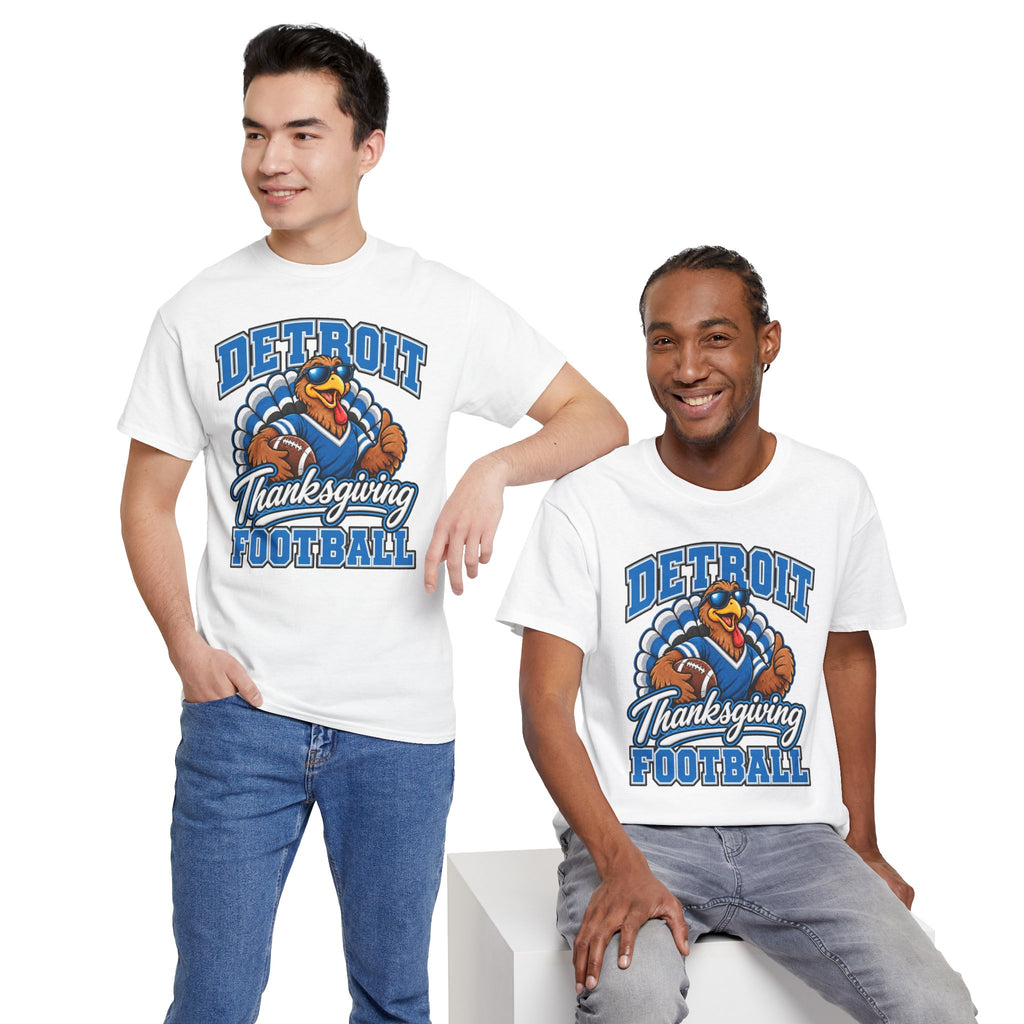 Detroit Thanksgiving Football Tee — Turkey Mascot Game Day Shirt