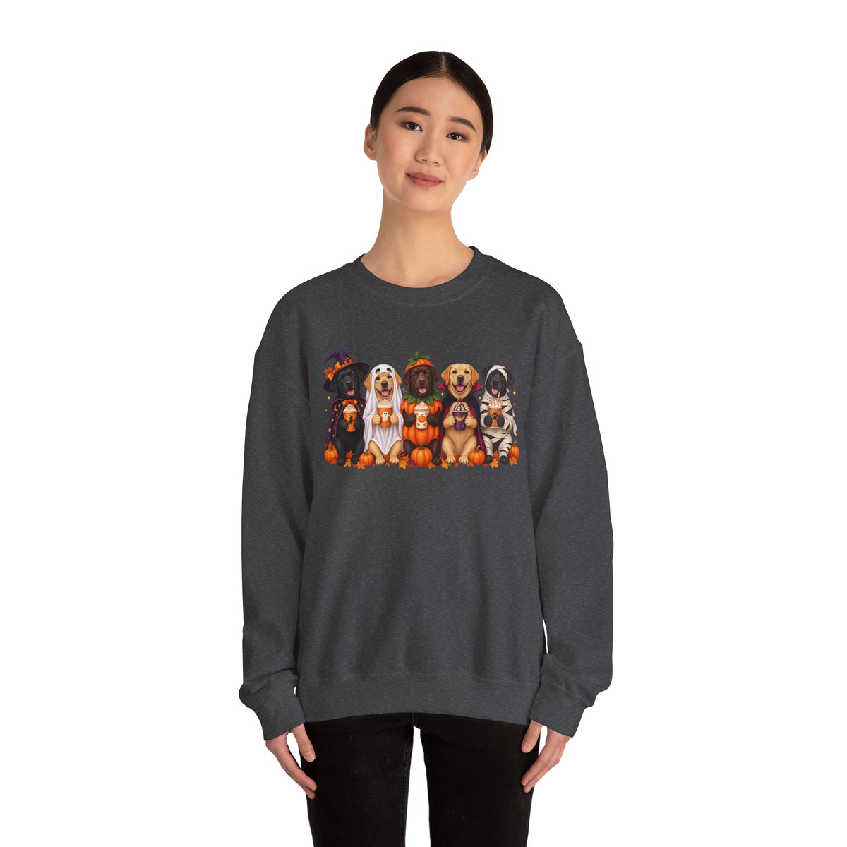 Halloween Dogs Crewneck Sweatshirt — Cute Puppies in Costumes Fall Pullover