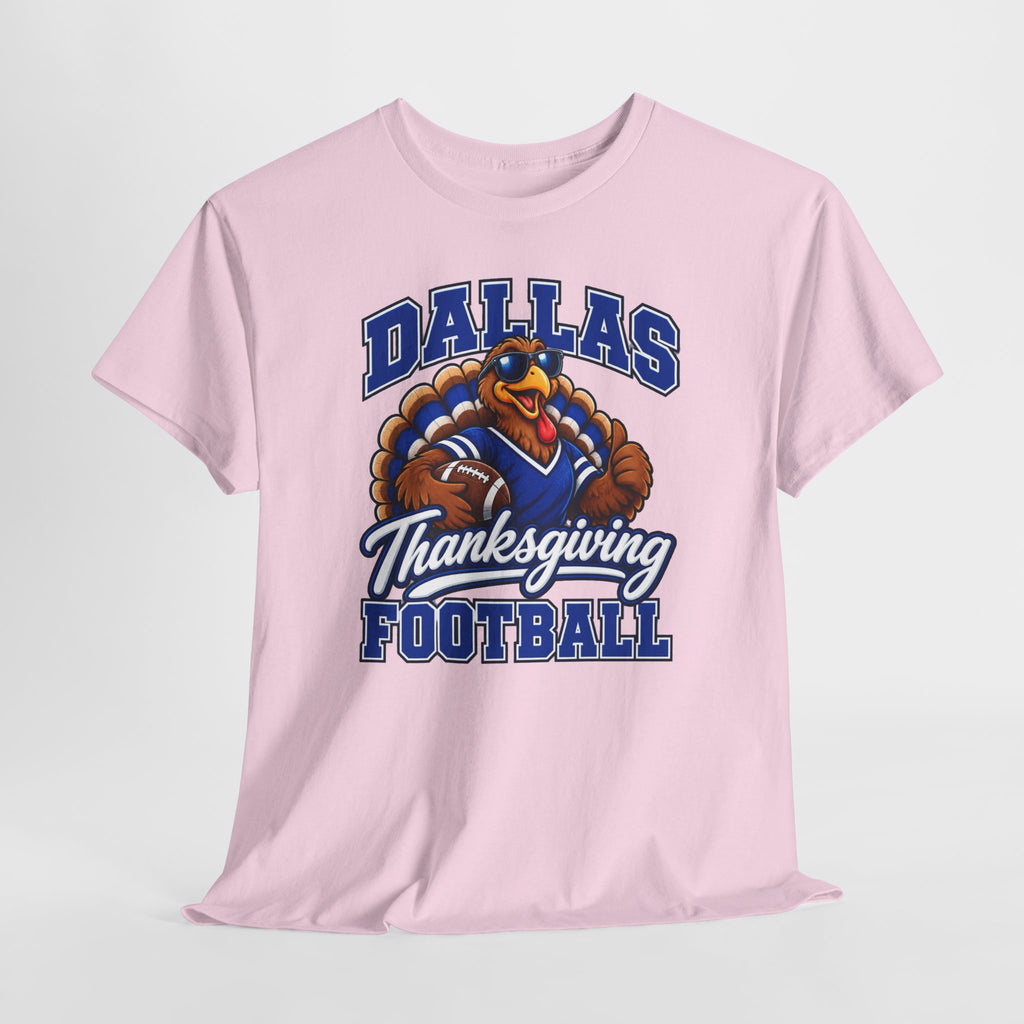 Dallas Thanksgiving Football T-Shirt — Turkey Mascot Game Day Tee