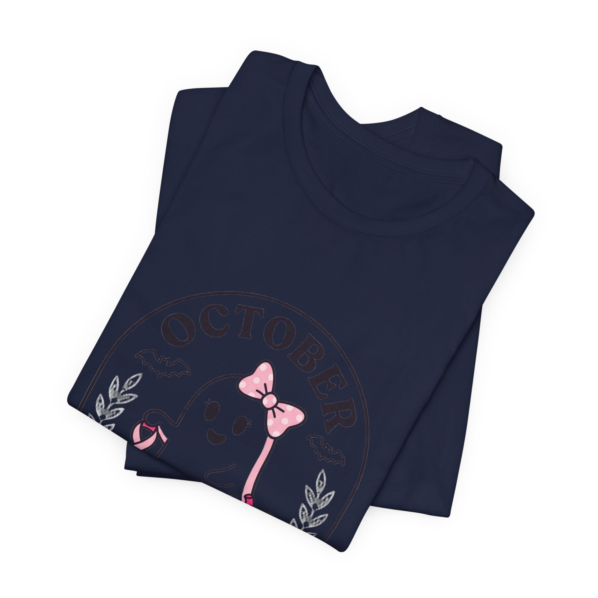 October Pink Boo Crew Tee — Breast Cancer Awareness Ghost T-Shirt