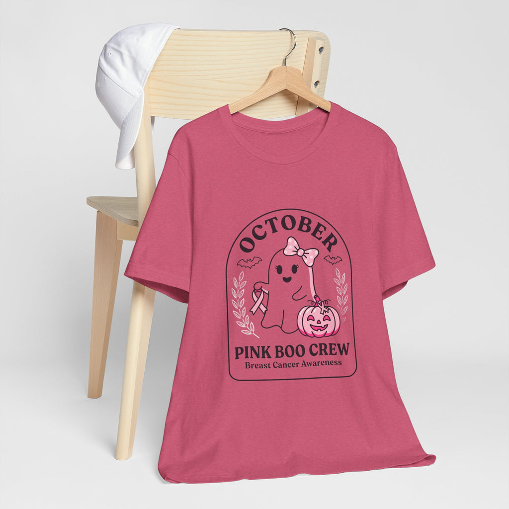 October Pink Boo Crew Tee — Breast Cancer Awareness Ghost T-Shirt