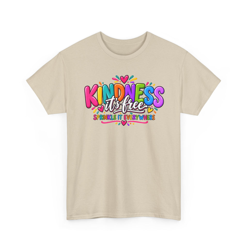 Kindness Is Free Rainbow Tee — Cute Positive Message T-Shirt