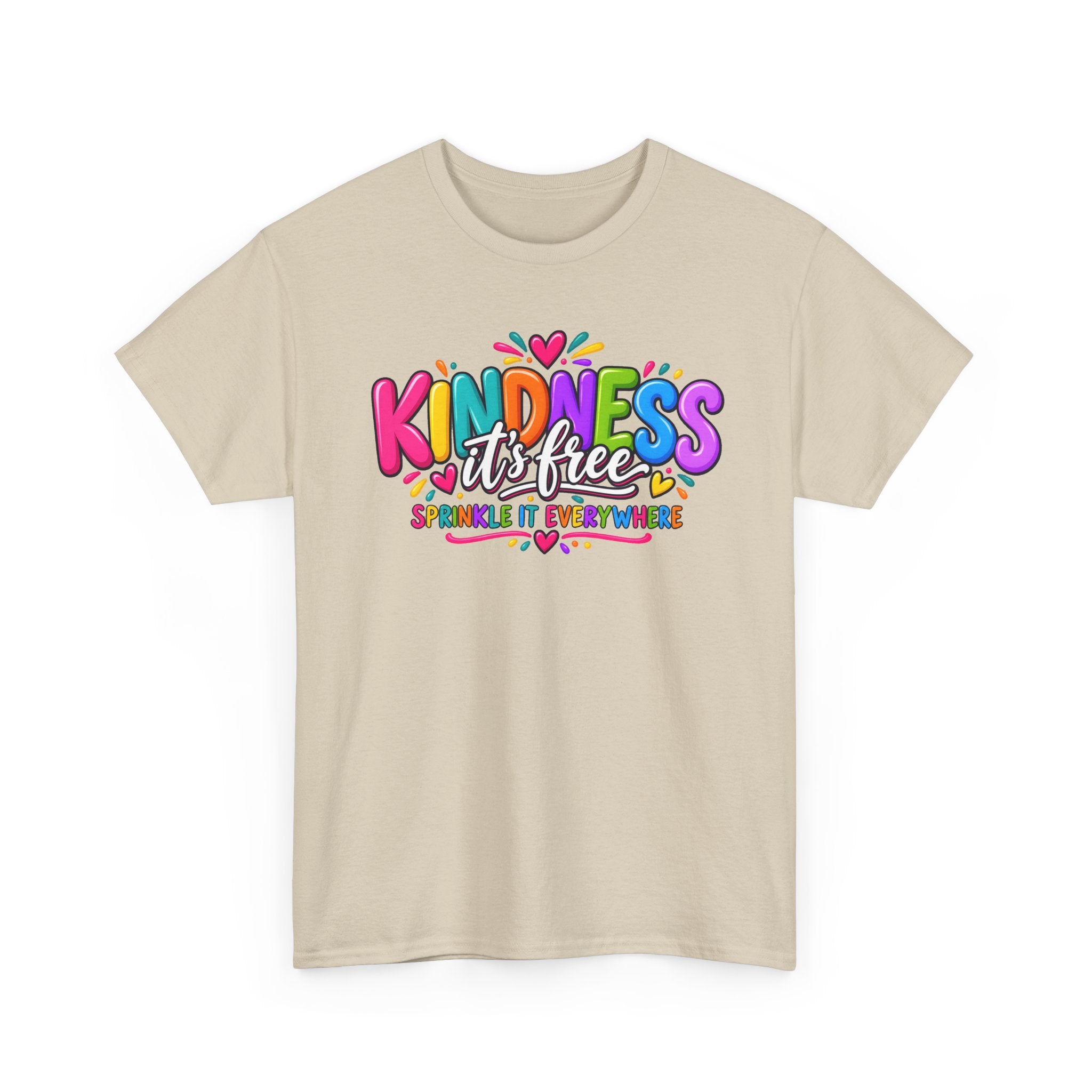Kindness Is Free Rainbow Tee — Cute Positive Message T-Shirt