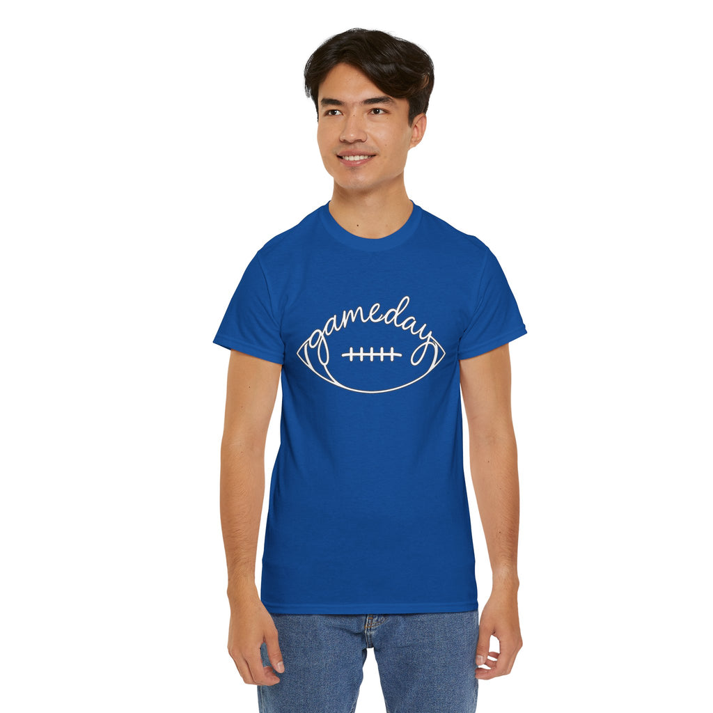 Gameday Football Tee — 'gameday' Script Football Graphic T-Shirt