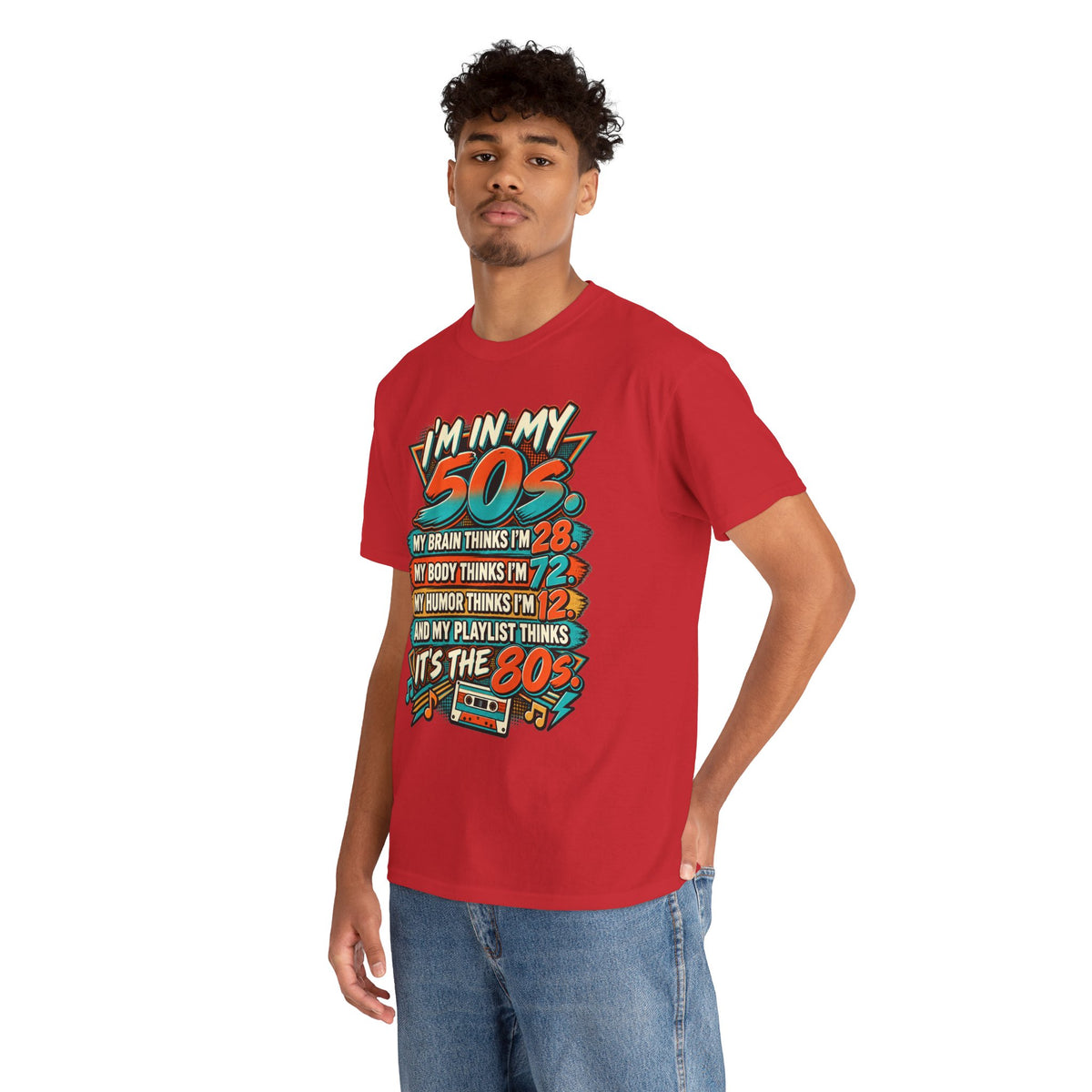 Retro 50s Birthday T‑Shirt — "I'm in My 50s" 80s Playlist Cassette Tee
