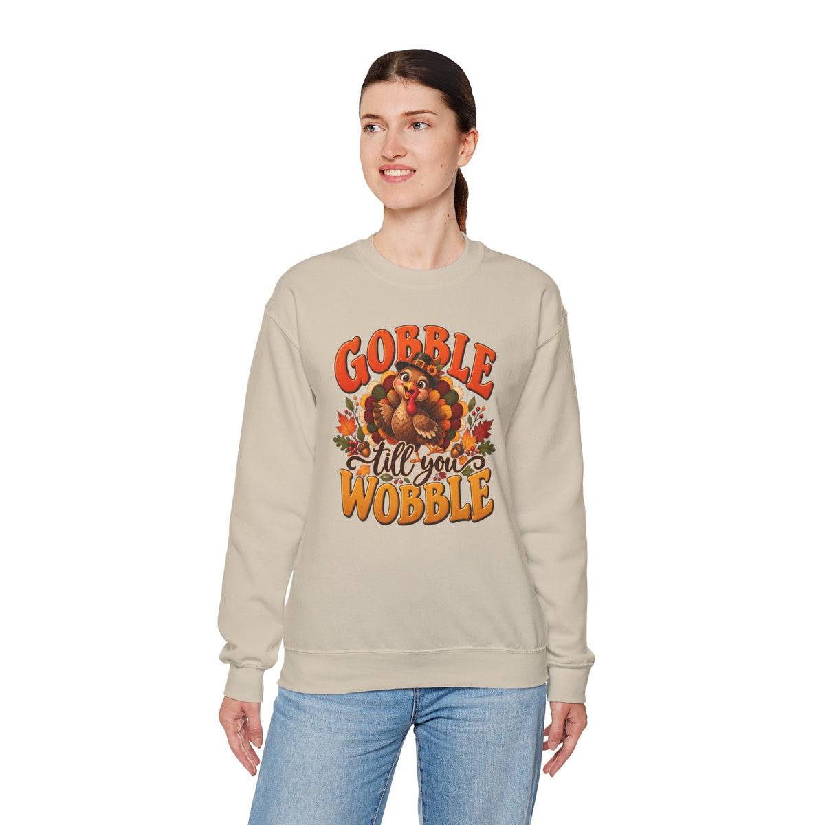 Thanksgiving Turkey 'Gobble Till You Wobble' Crewneck Sweatshirt