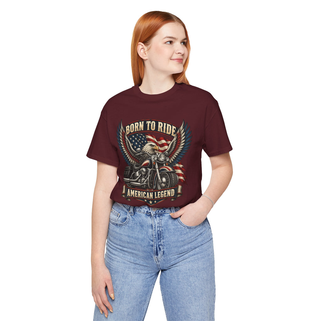 Born to Ride Eagle Motorcycle Tee — American Legend Patriotic T-Shirt