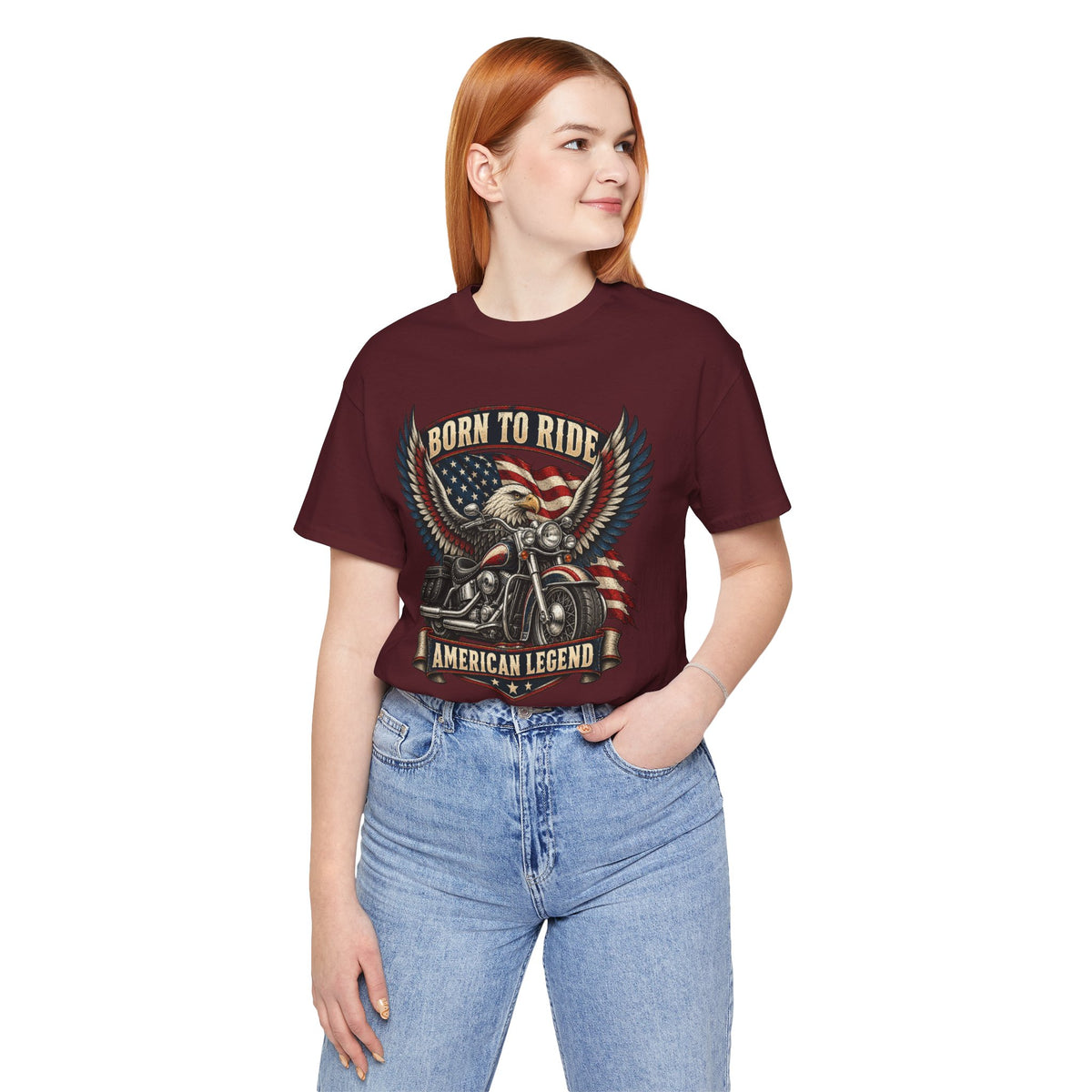 Born to Ride Eagle Motorcycle Tee — American Legend Patriotic T-Shirt