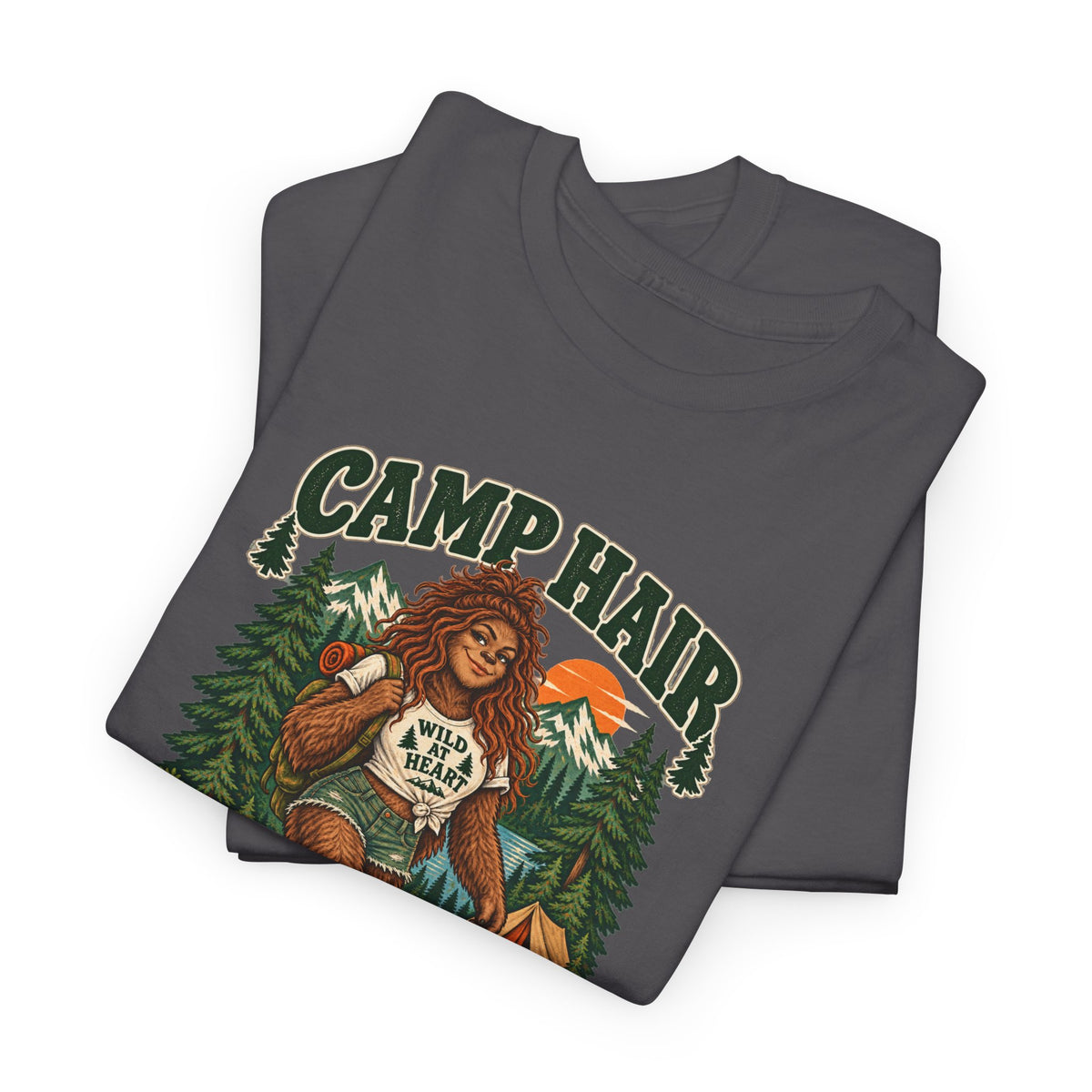 Camp Hair Don't Care T-Shirt — Retro Camping Graphic Tee