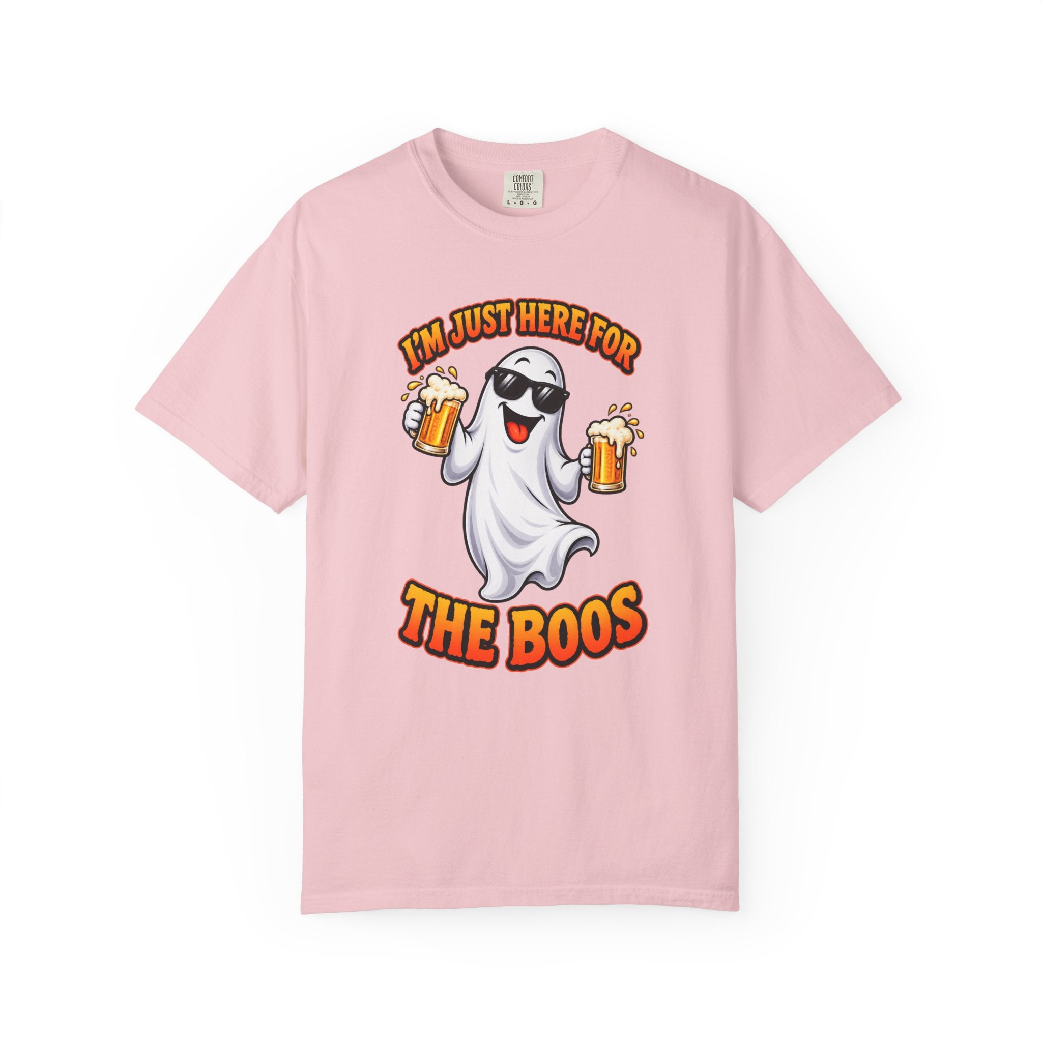 Halloween Beer Ghost T-Shirt - "I'm Just Here For The Boos" Party Tee