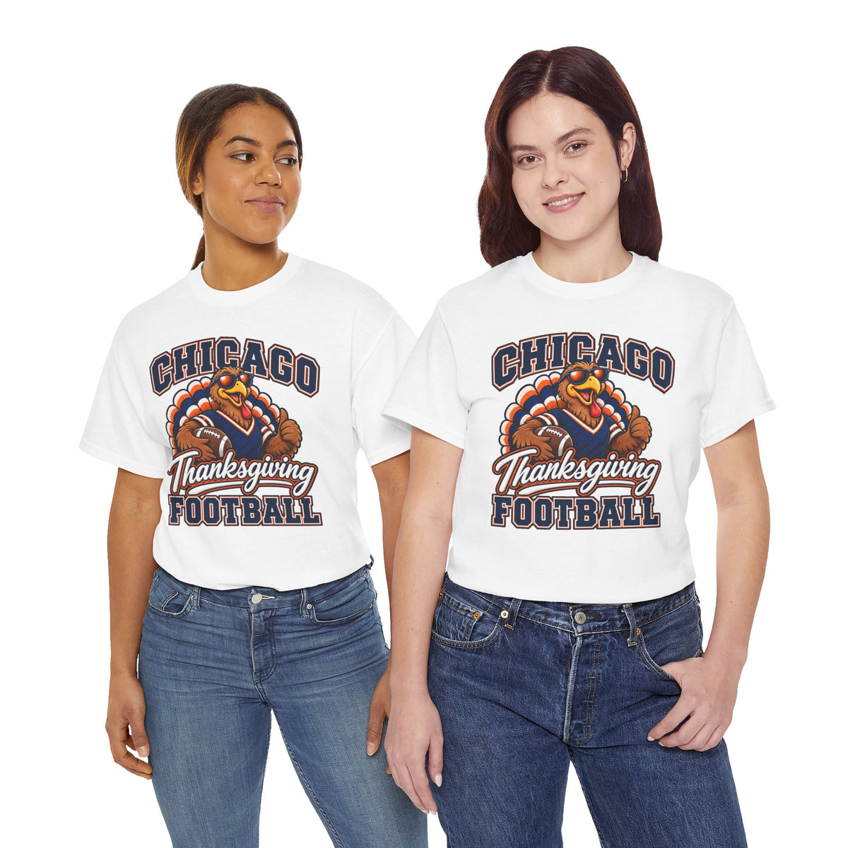 Chicago Thanksgiving Football T-Shirt — Turkey Mascot Game Day Tee