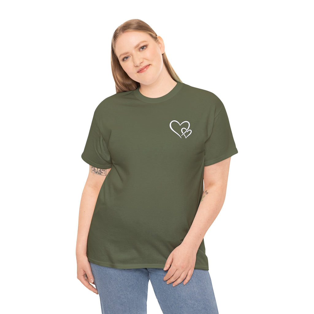 Inspirational Heart T-Shirt – "To the Person Behind Me: You Are Amazing, Beautiful and Enough" Motivational Tee