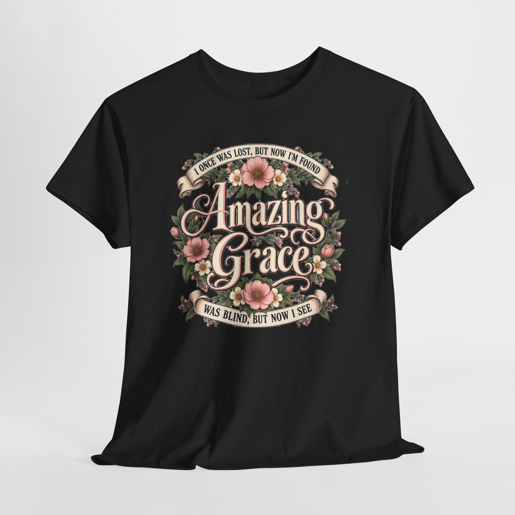 Amazing Grace Floral T-Shirt — Vintage Christian Faith Tee
