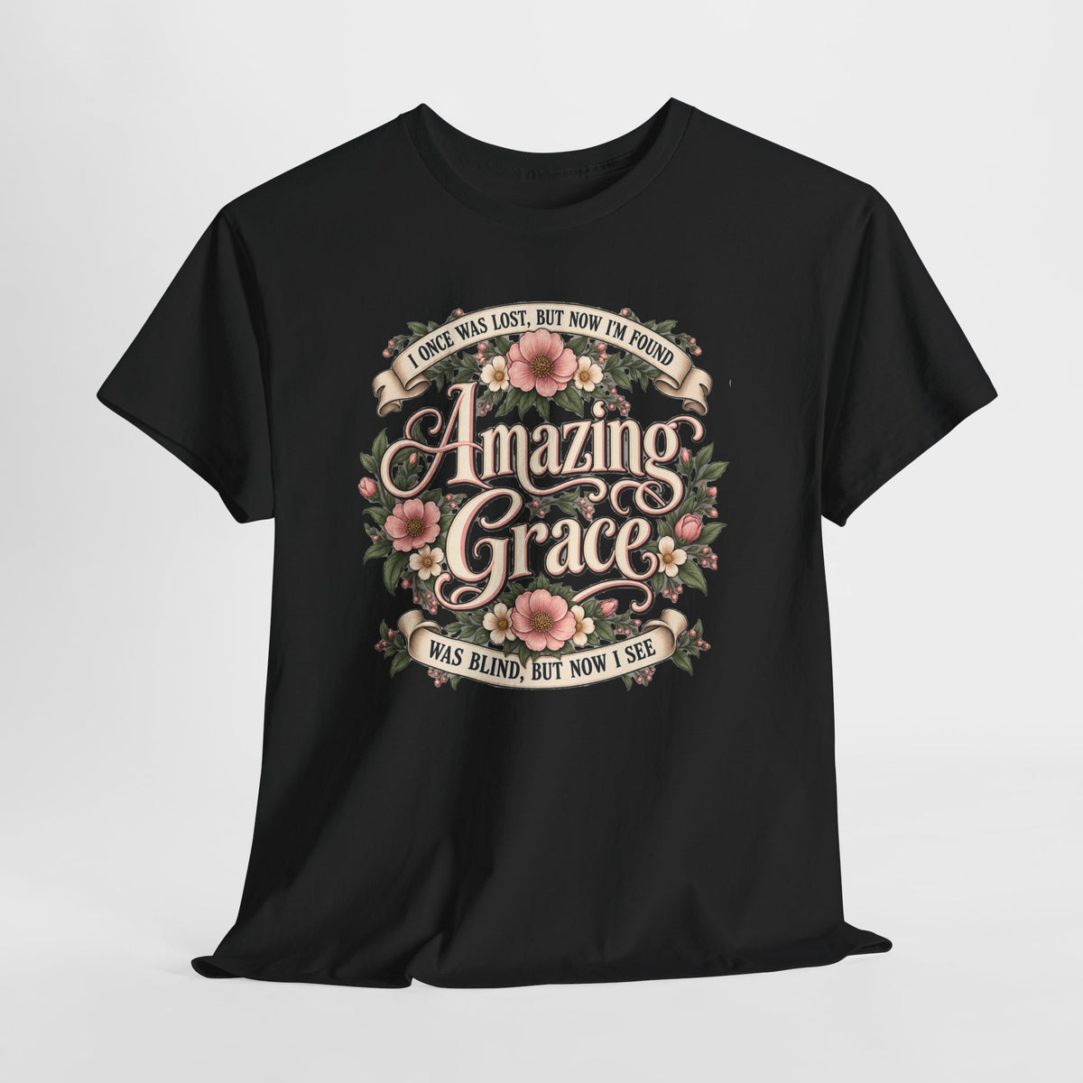 Amazing Grace Floral T-Shirt — Vintage Christian Faith Tee