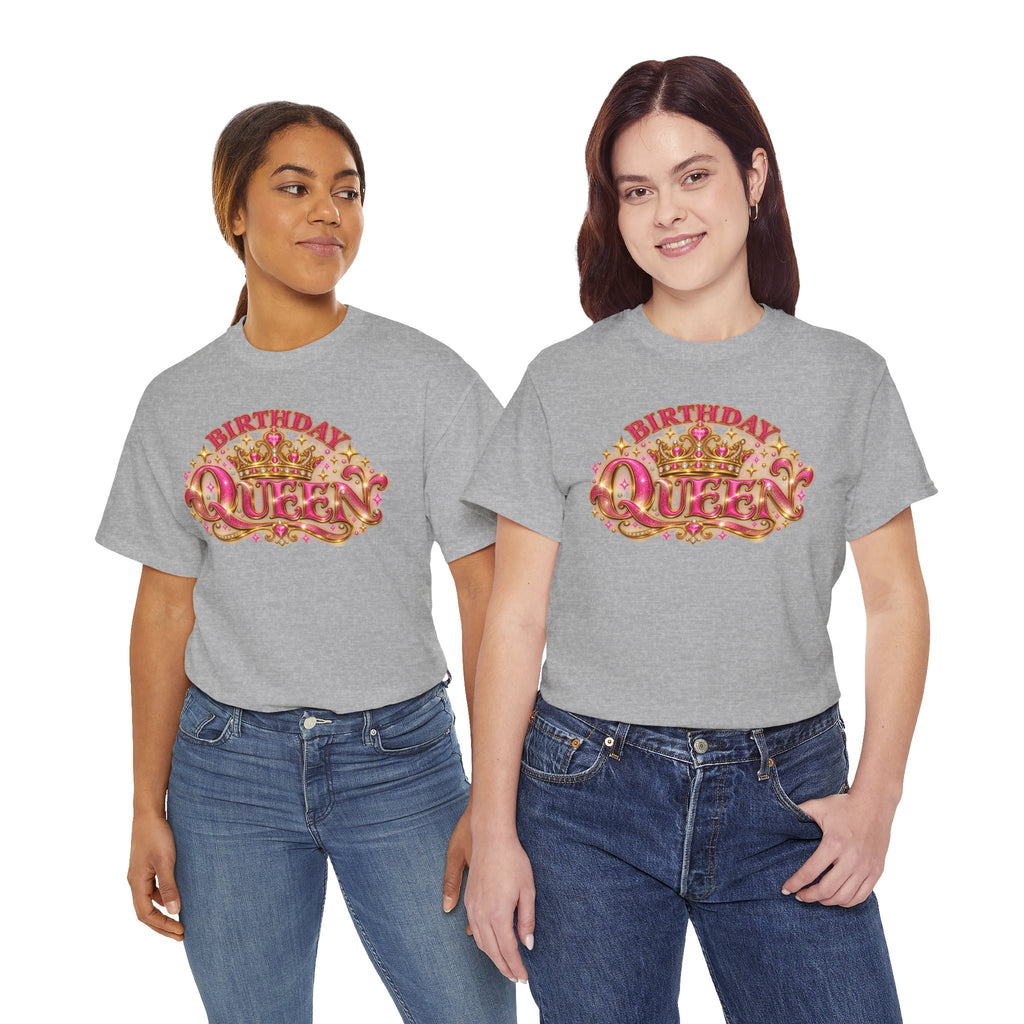 Birthday Queen Graphic T-Shirt | Pink & Gold Crown