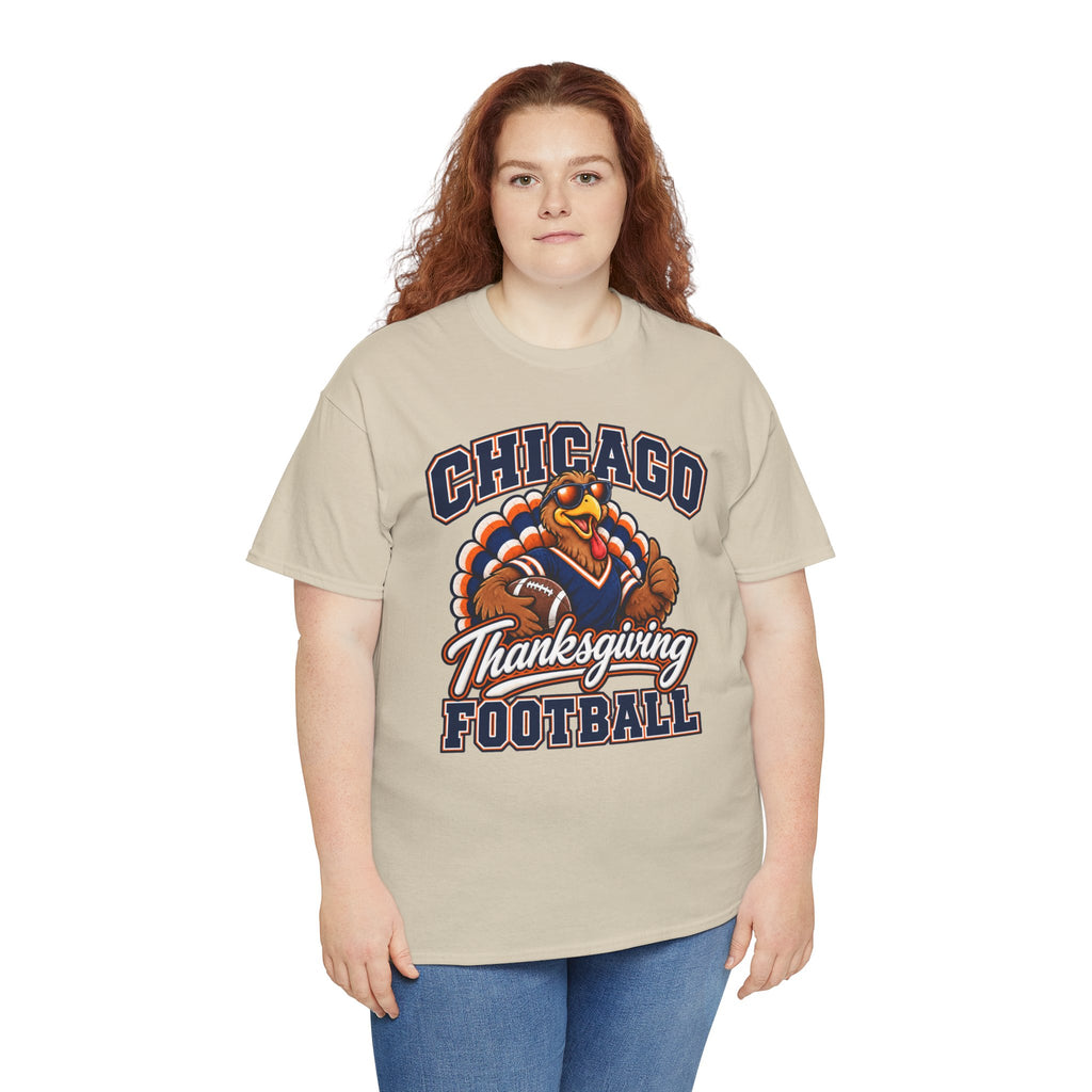 Chicago Thanksgiving Football T-Shirt — Turkey Mascot Game Day Tee