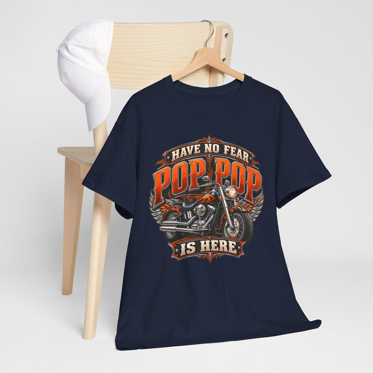 Pop Pop Is Here Motorcycle Dad T-Shirt