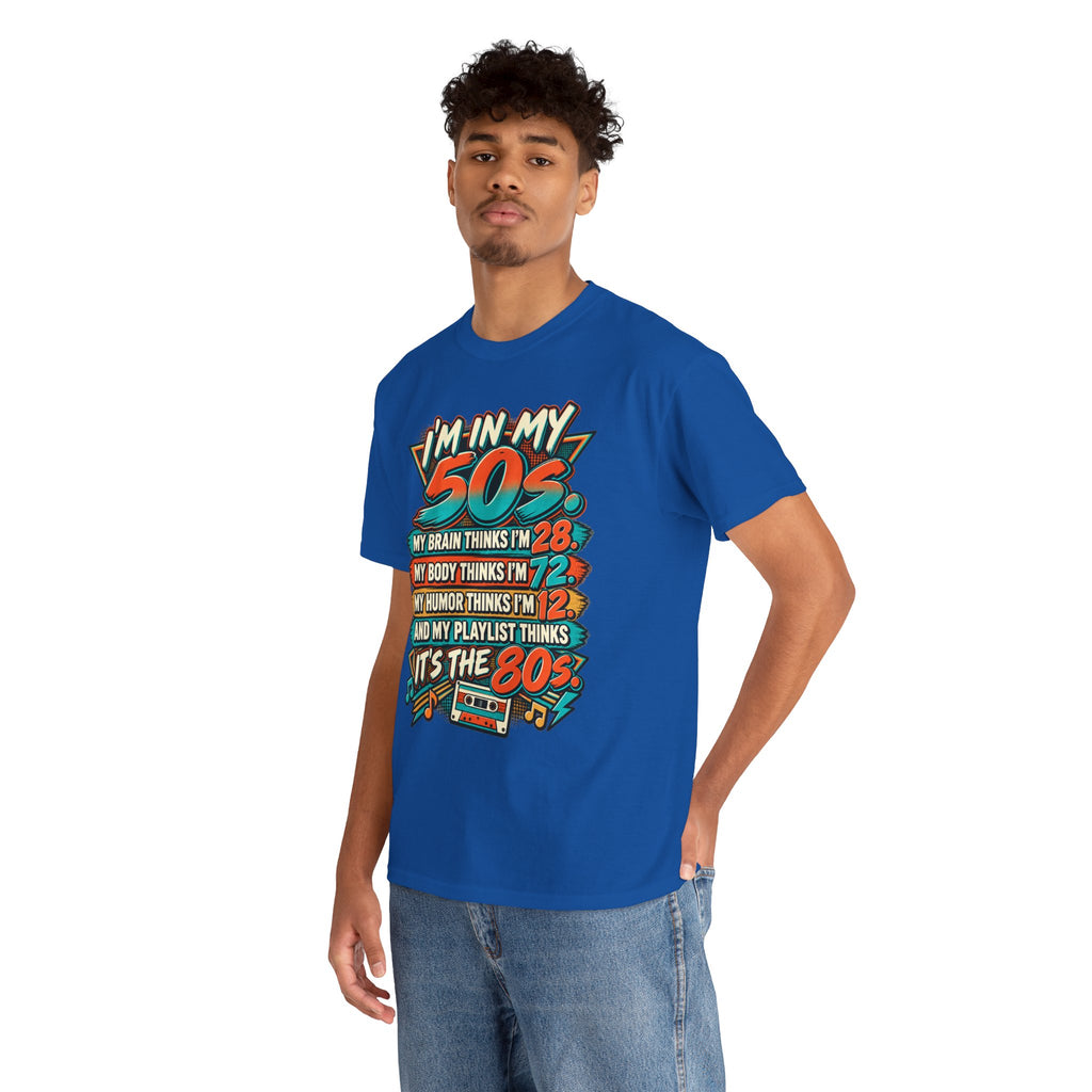 Retro 50s Birthday T‑Shirt — "I'm in My 50s" 80s Playlist Cassette Tee
