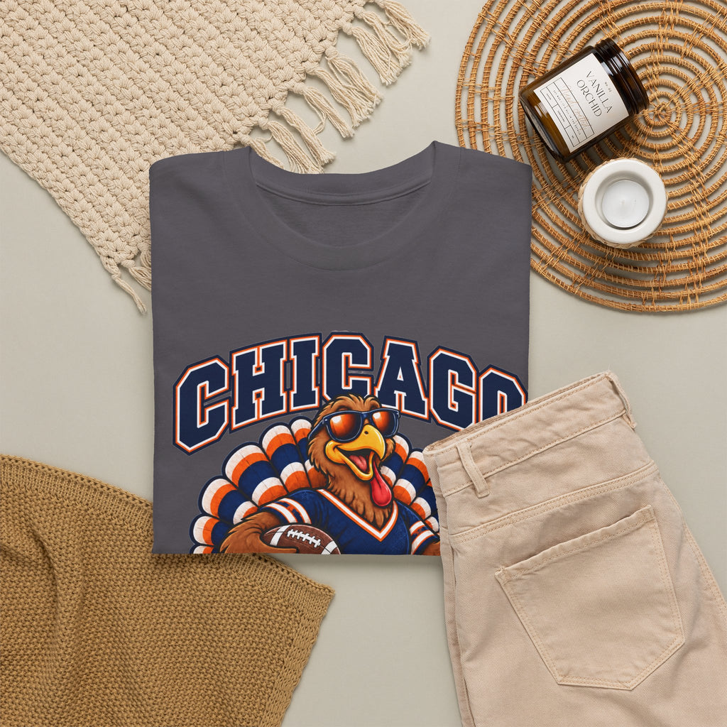 Chicago Thanksgiving Football T-Shirt — Turkey Mascot Game Day Tee