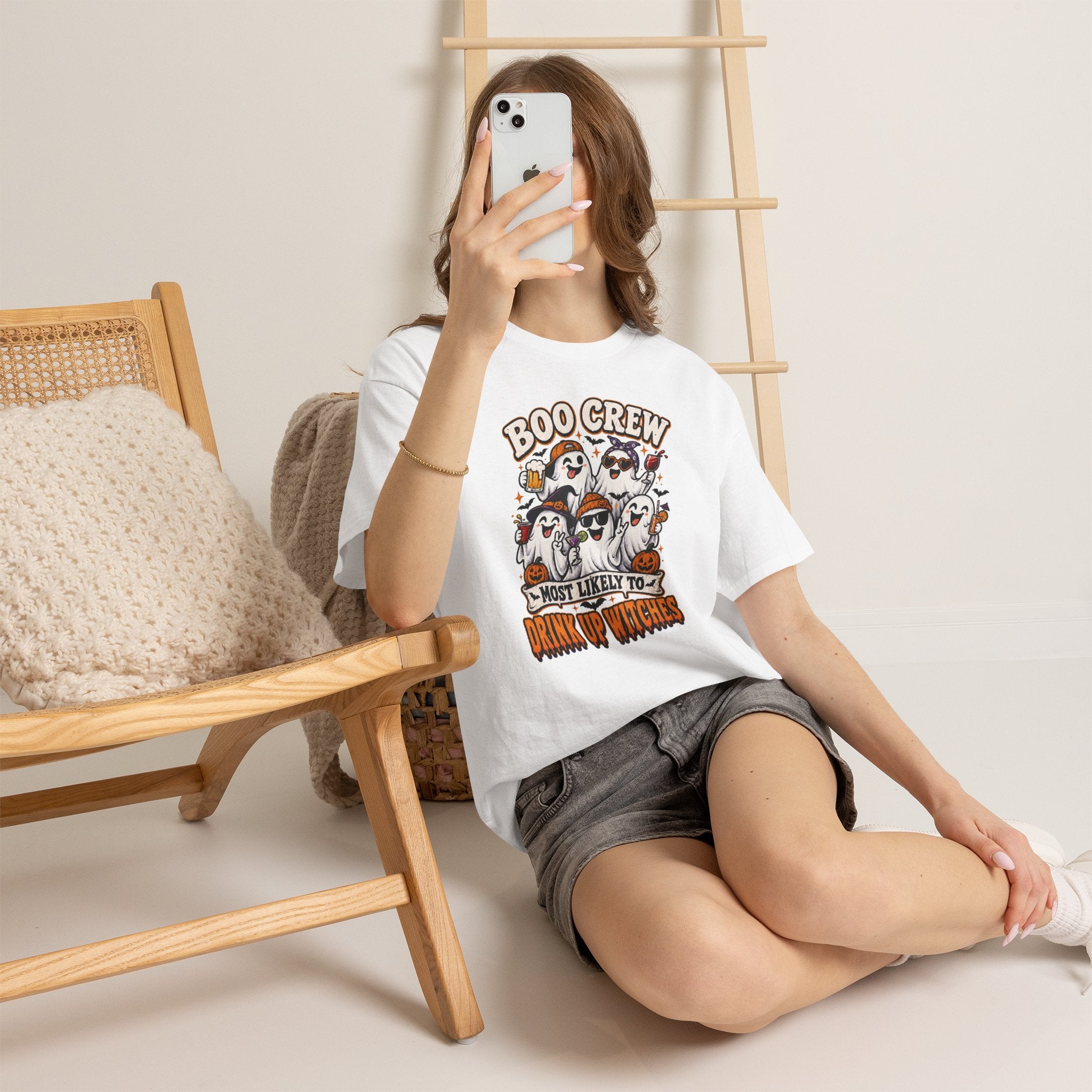 Boo Crew Halloween Tee — "Most Likely to Drink Up Witches" Ghost Party Shirt