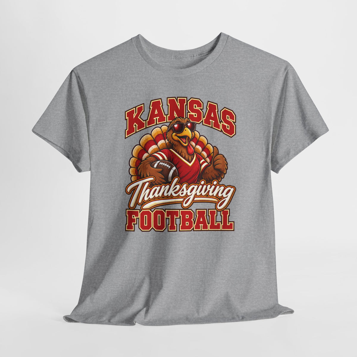Kansas Thanksgiving Football T‑Shirt — Turkey Mascot Holiday Game Tee