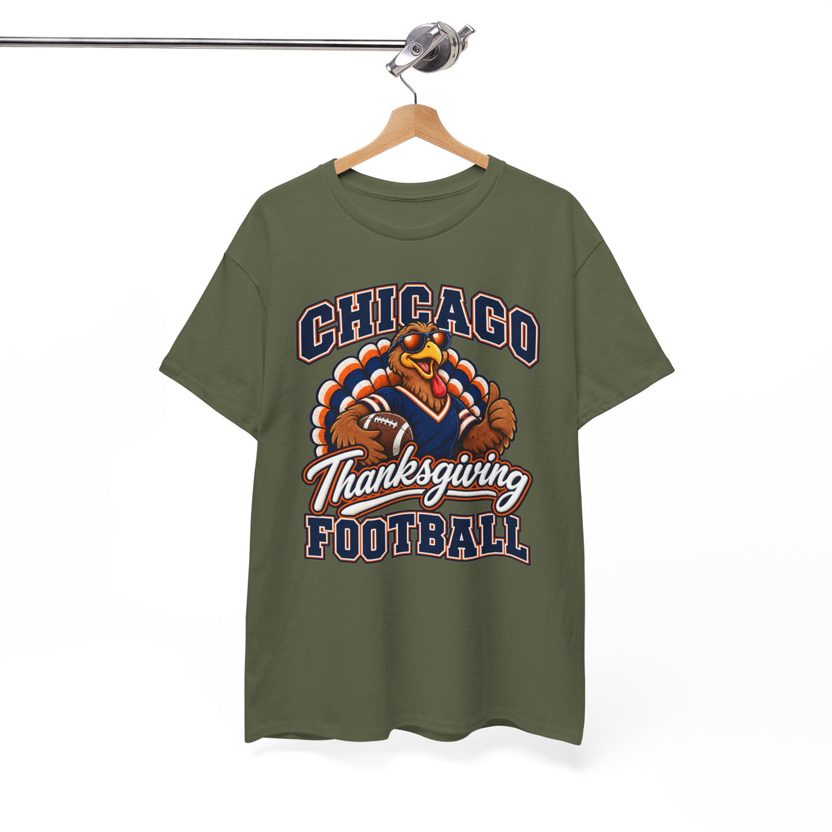 Chicago Thanksgiving Football T-Shirt — Turkey Mascot Game Day Tee