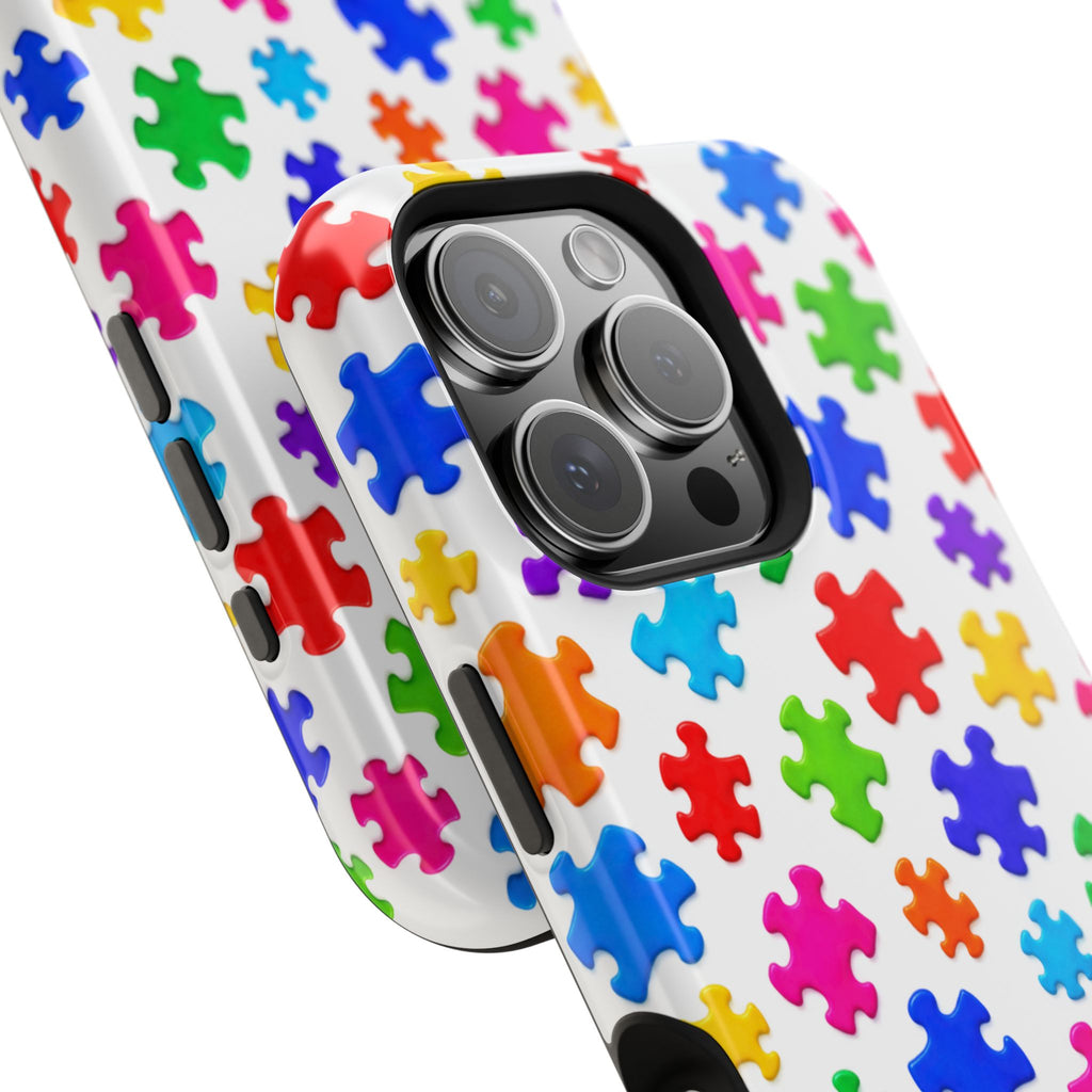 Autism Puzzle Pattern Magnetic Impact-Resistant Phone Case