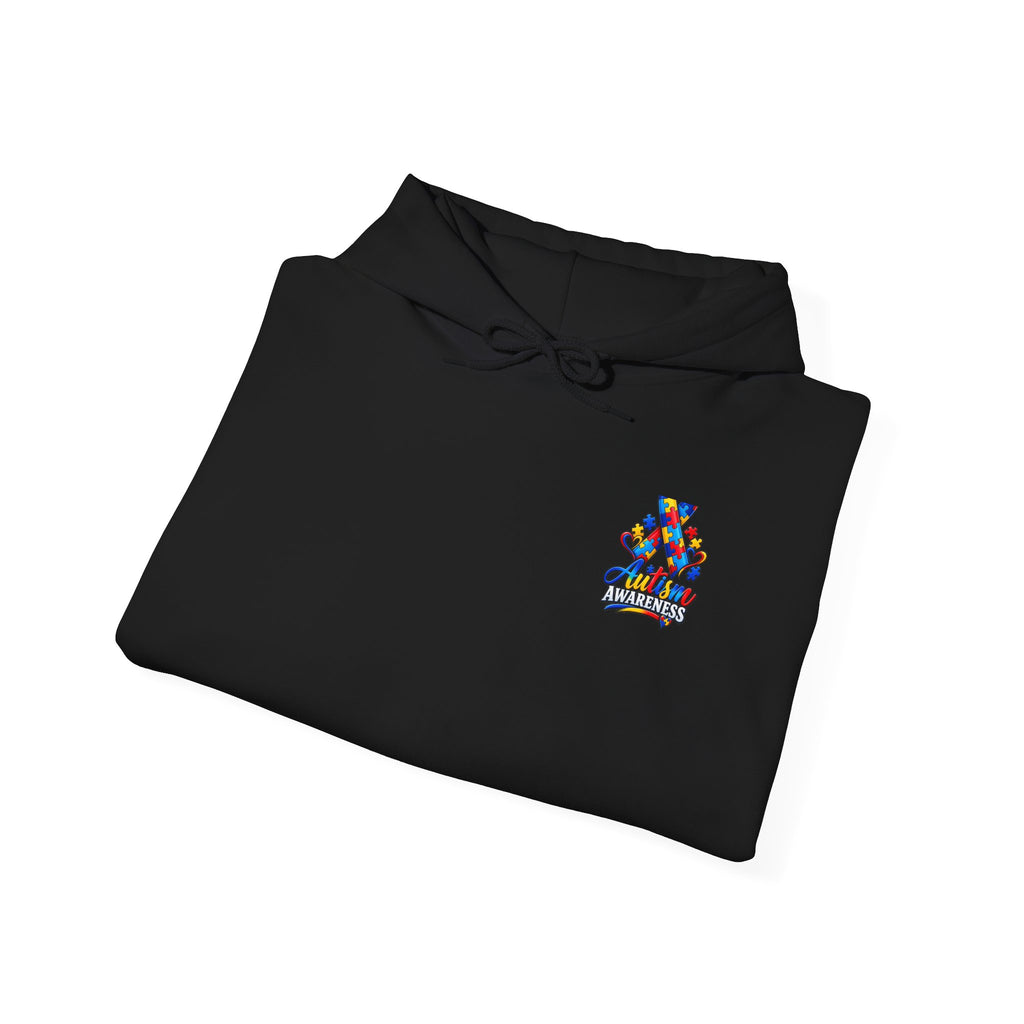 White Hoodie with Colorful 'Stand Tall' Floral Bear Chest Logo - Cozy Casual Pullover