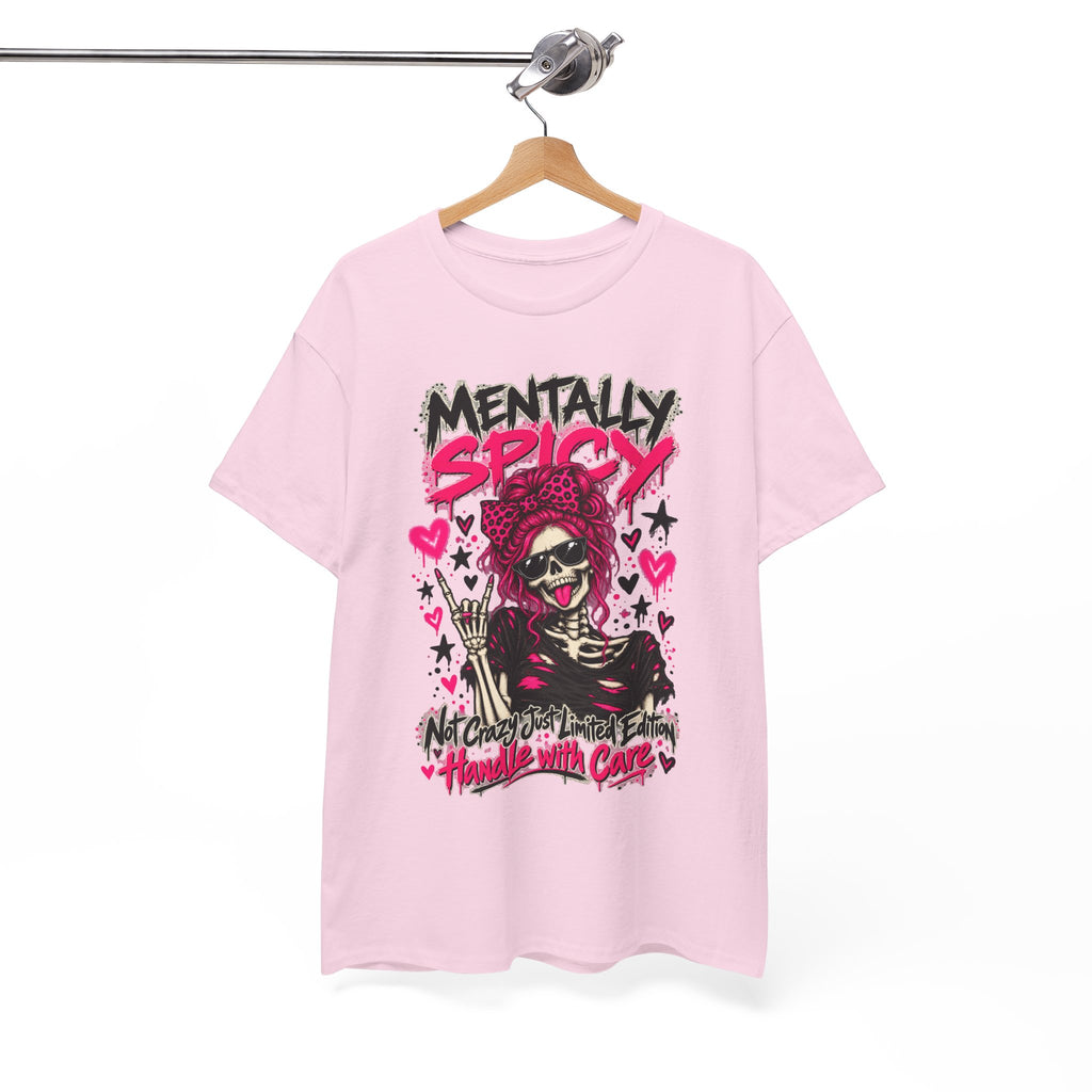 Mentally Spicy Skeleton Graphic T-Shirt