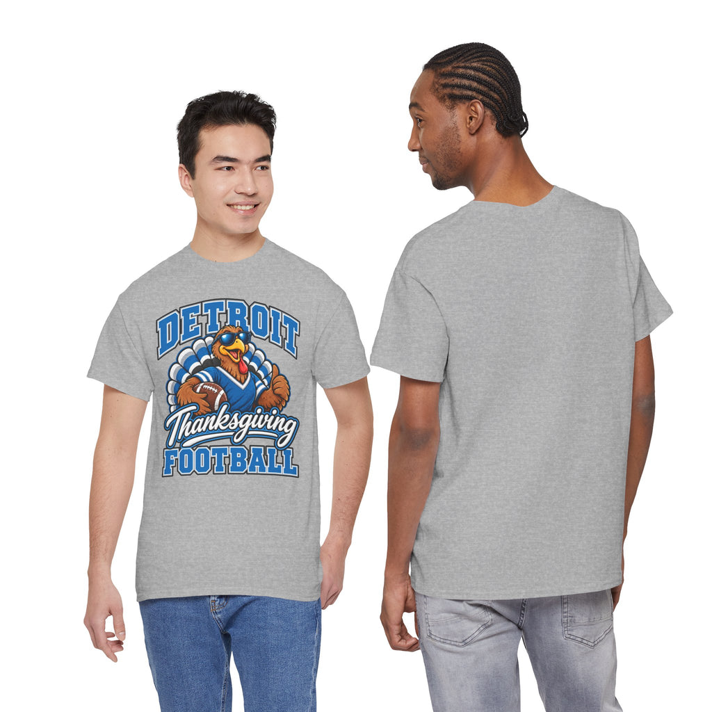 Detroit Thanksgiving Football Tee — Turkey Mascot Game Day Shirt