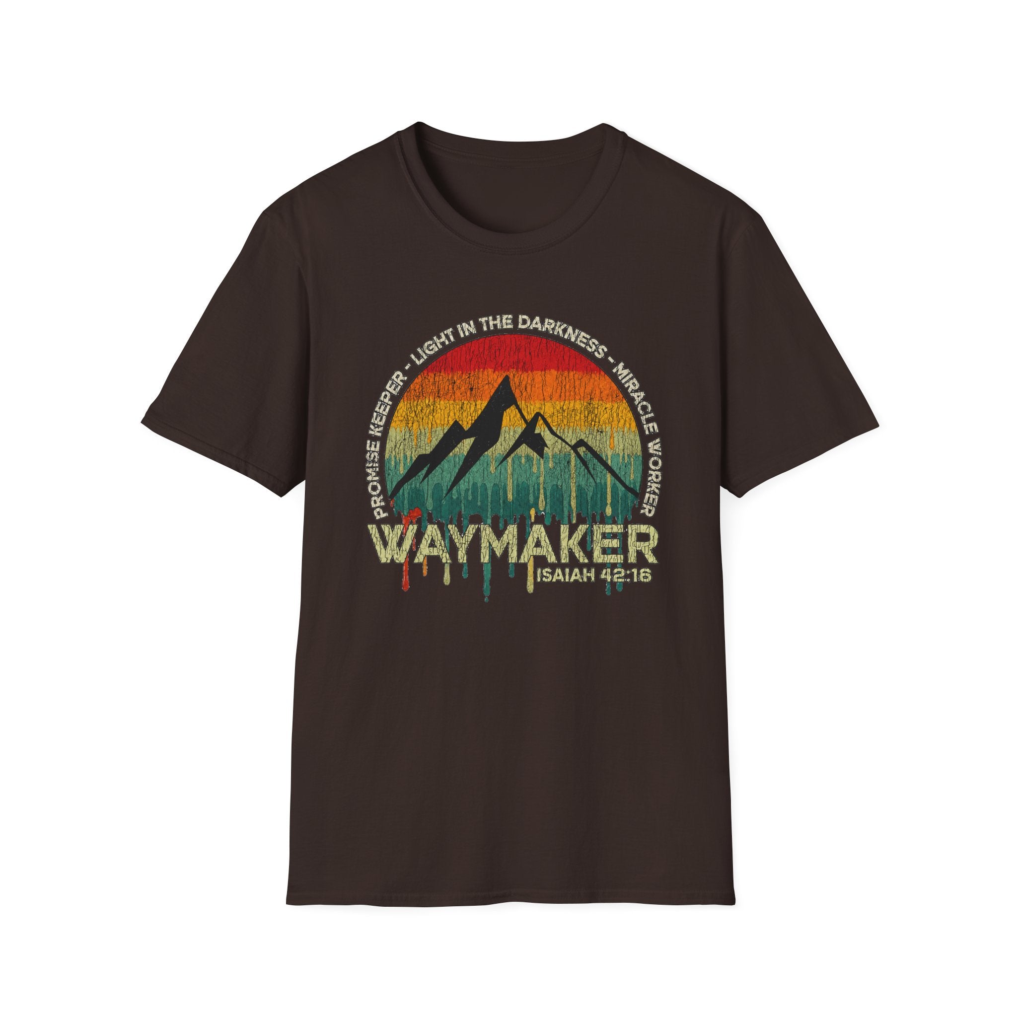 Waymaker Mountain T-Shirt — “Promise Keeper, Light in the Darkness” Christian Graphic Tee