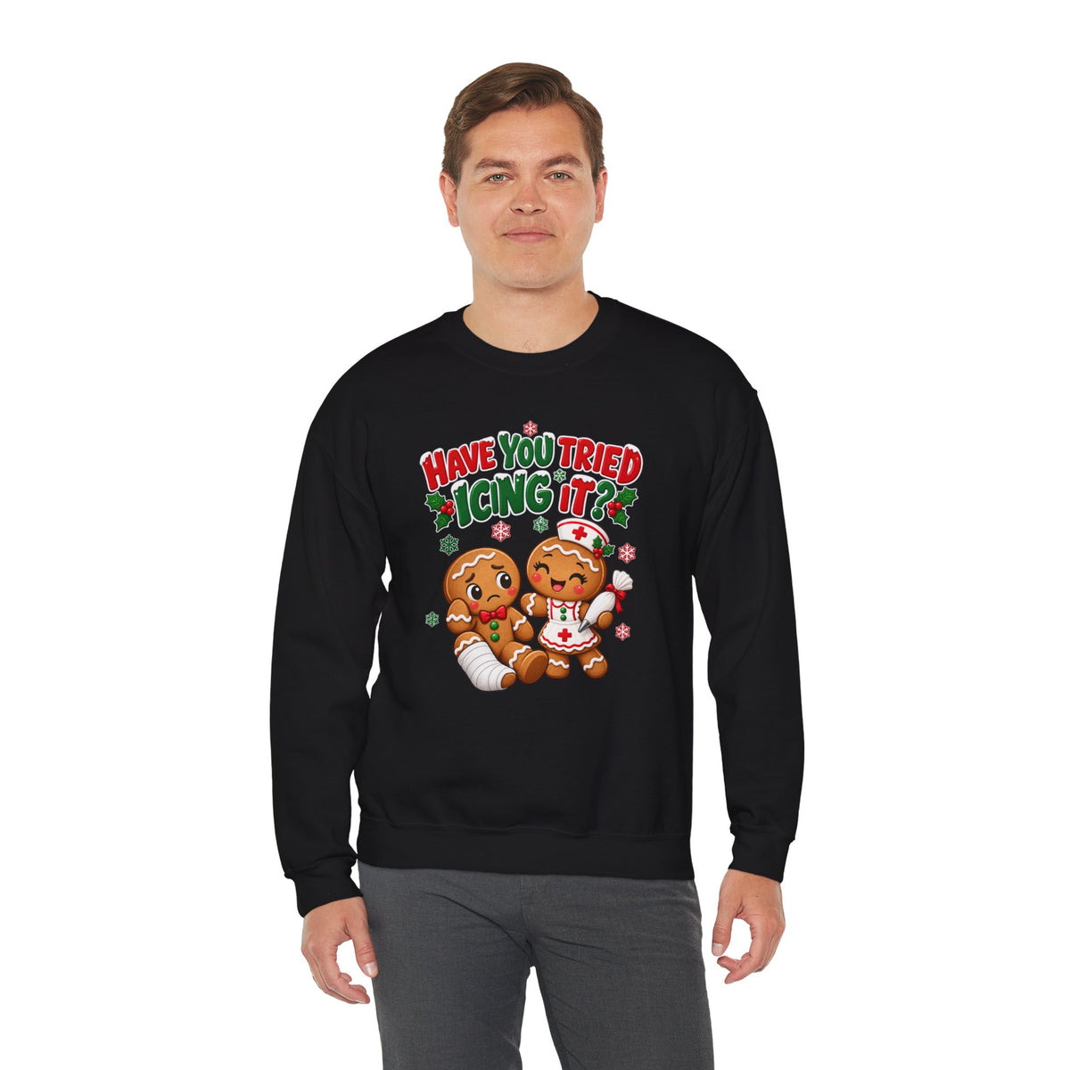 Have You Tried Icing It? Gingerbread Couple Christmas Sweatshirt