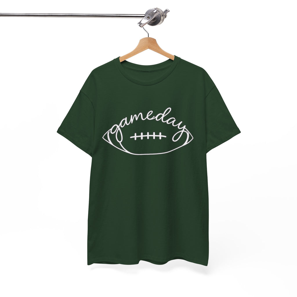 Gameday Football Tee — 'gameday' Script Football Graphic T-Shirt