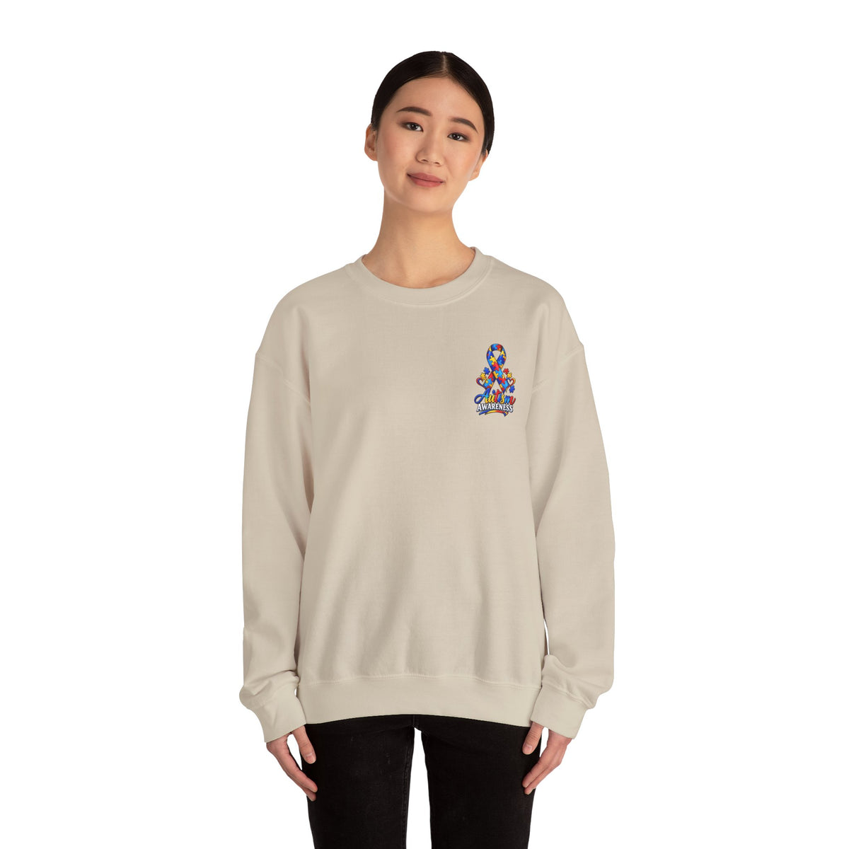 Autism Awareness Ribbon Crewneck Sweatshirt