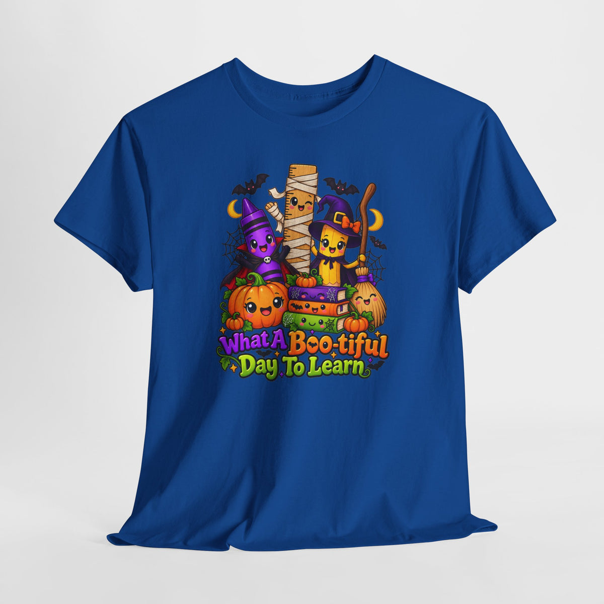 Halloween Teacher Tee — "What A Boo-tiful Day To Learn" Kids' Classroom Shirt