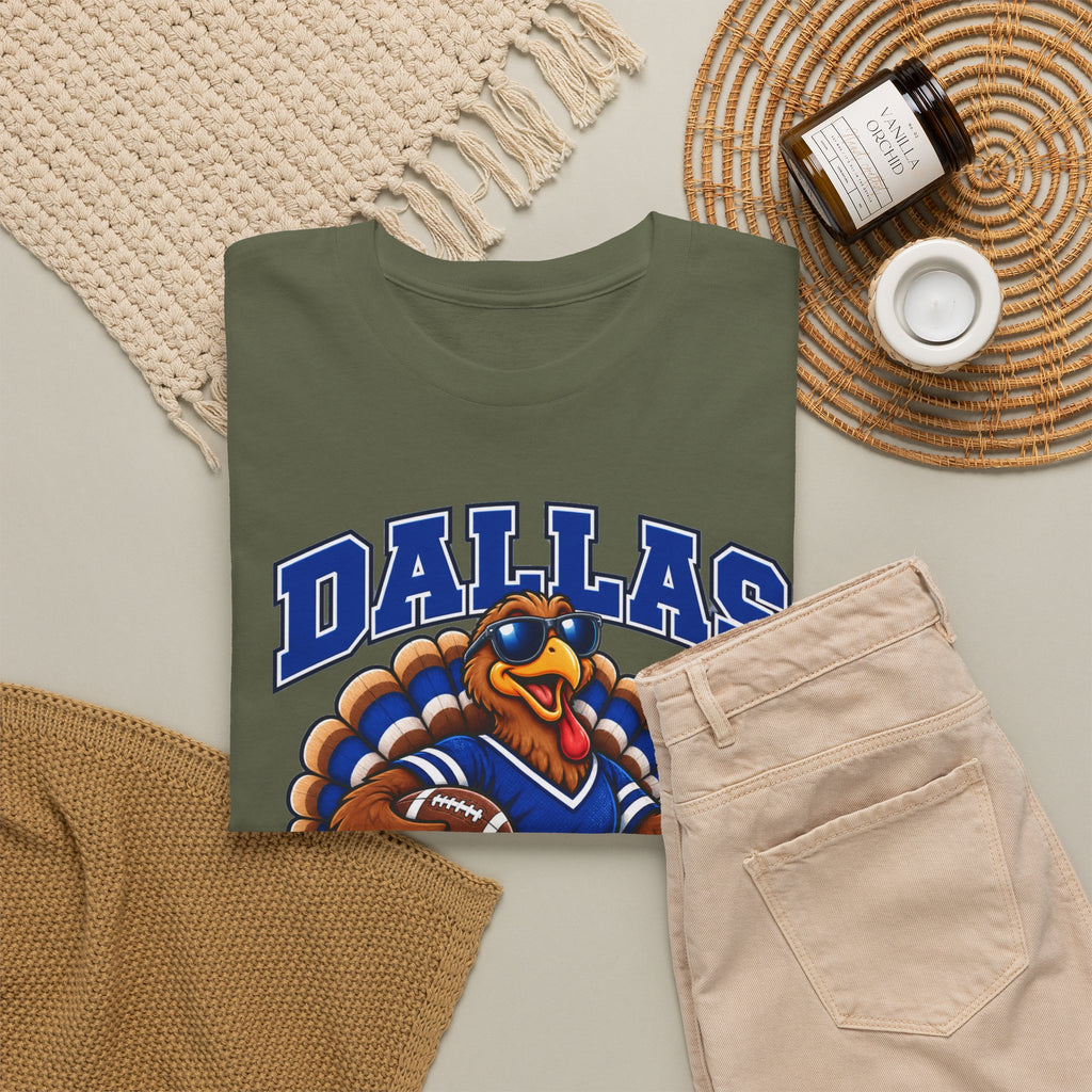 Dallas Thanksgiving Football T-Shirt — Turkey Mascot Game Day Tee
