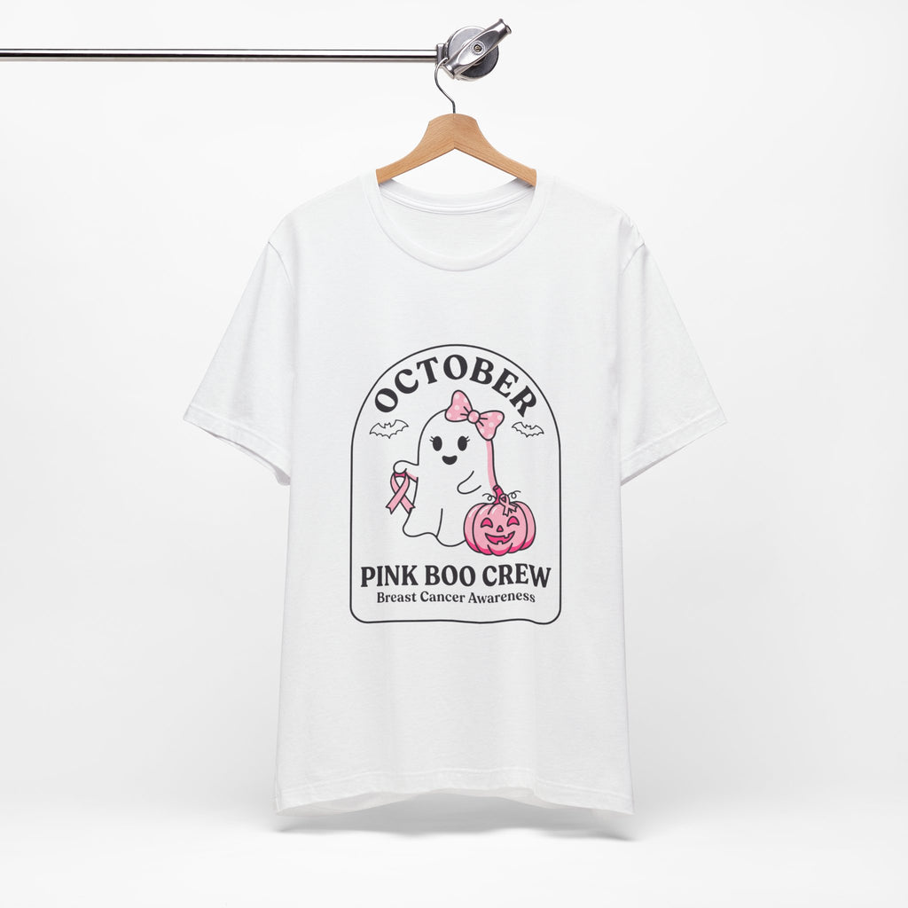 October Pink Boo Crew Tee — Breast Cancer Awareness Ghost T-Shirt