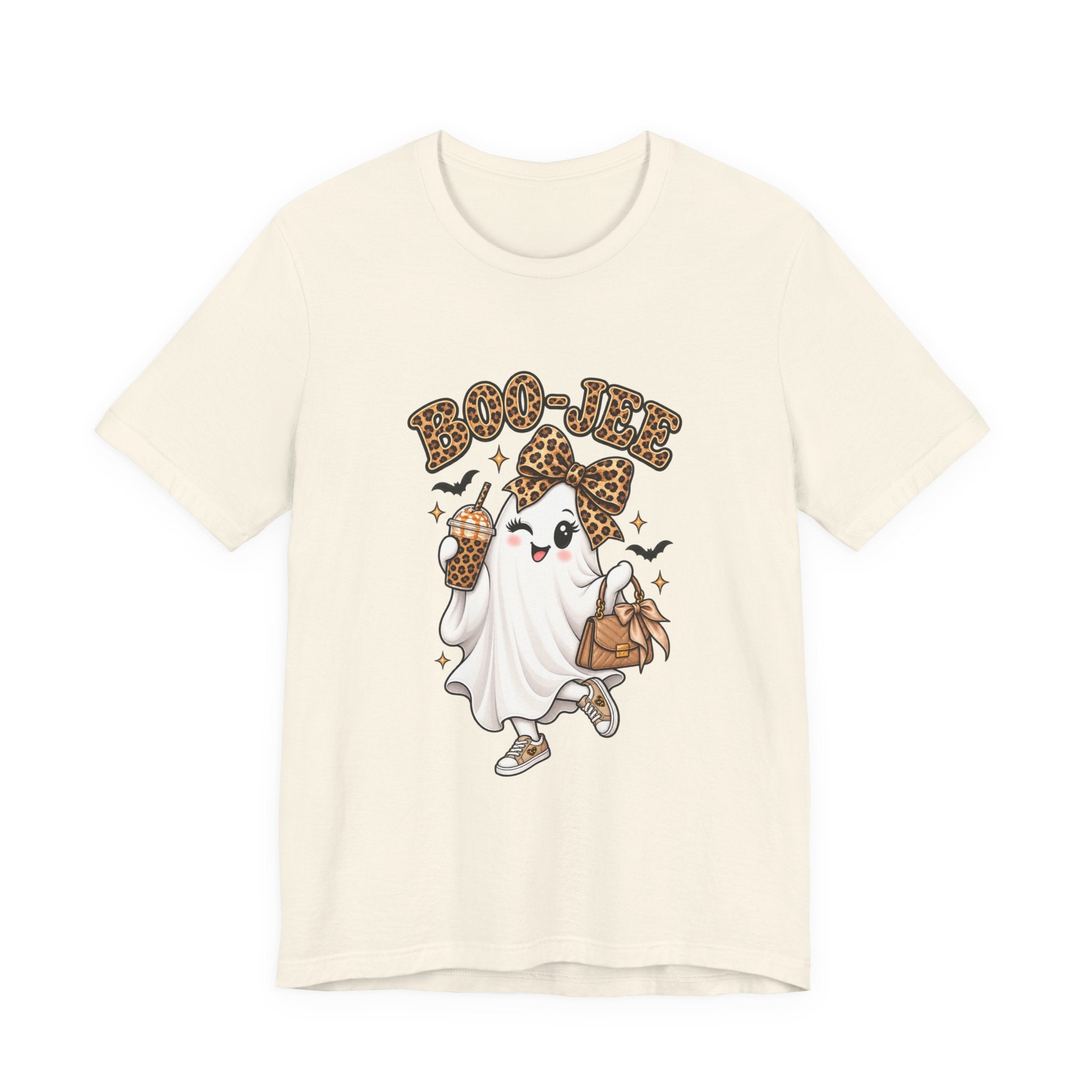 Cute Halloween T-Shirt – Leopard Ghost Graphic Tee | Funny Boo Shirt for Women