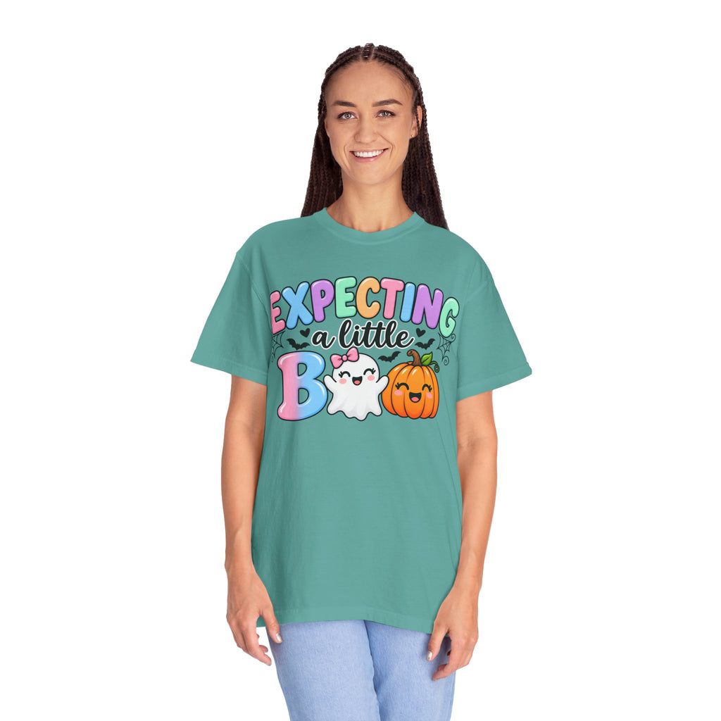Expecting a Little Boo Maternity T-Shirt — Cute Halloween Pregnancy Tee