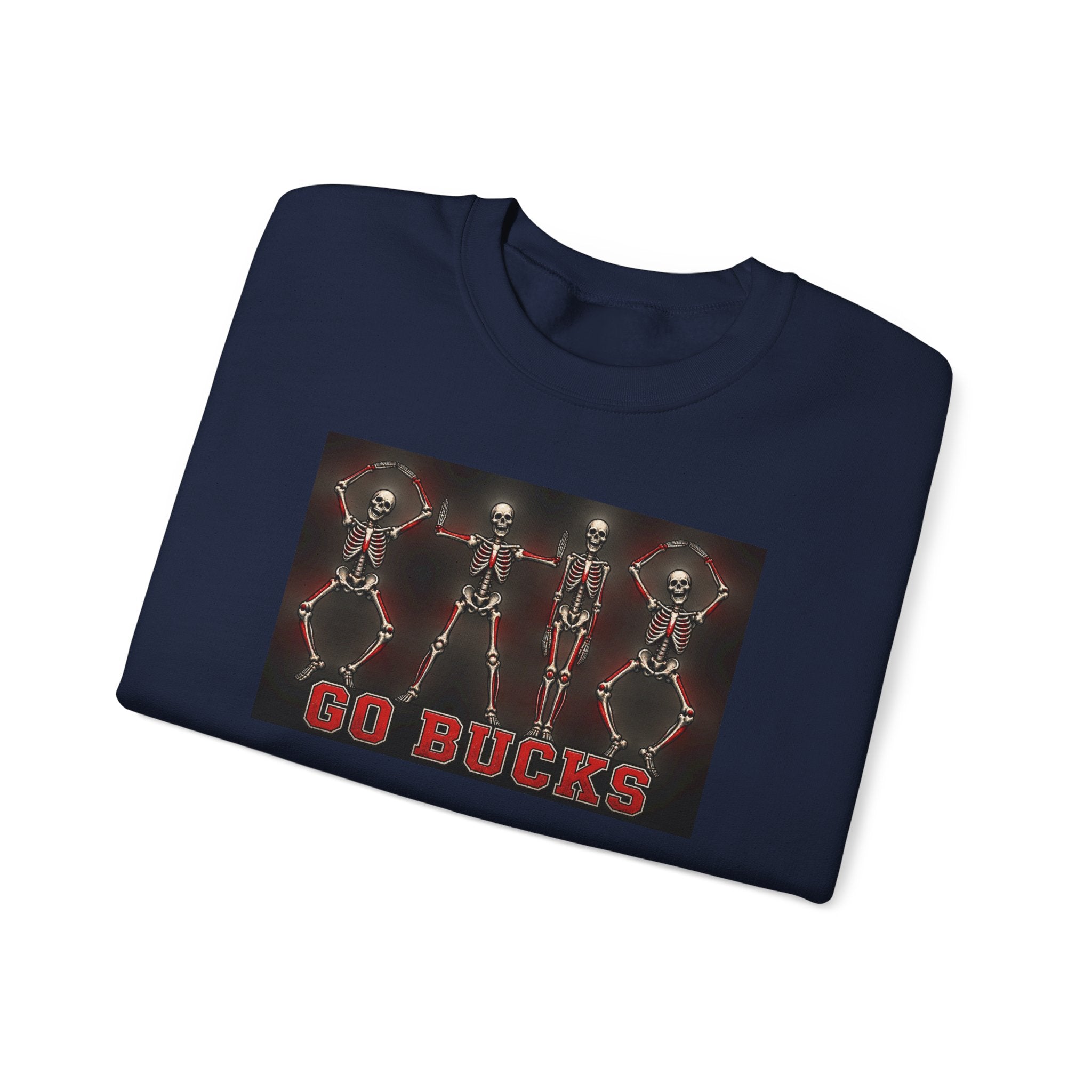 Crewneck Sweatshirt — 'Go Bucks' Dance Skeletons Graphic