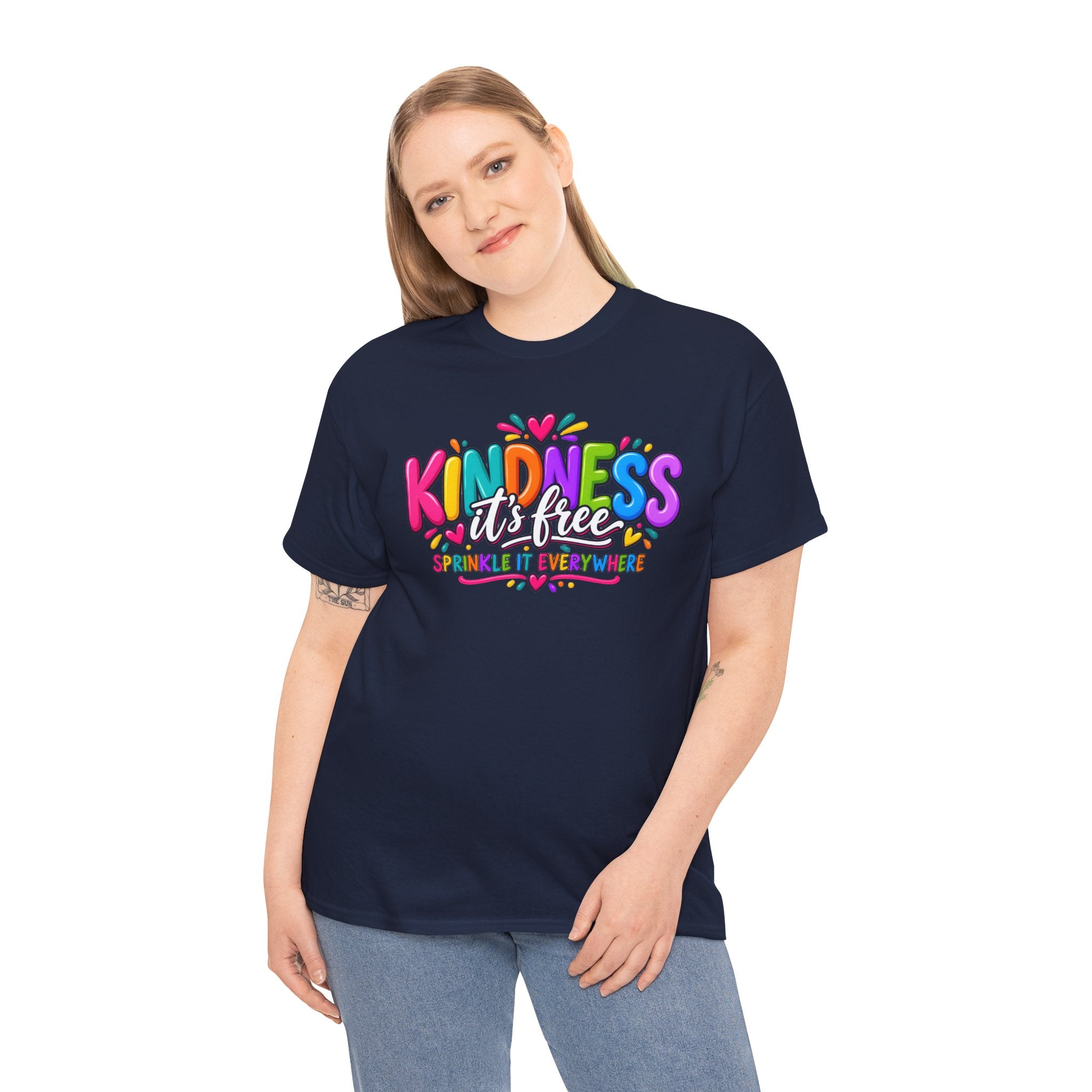 Kindness Is Free Rainbow Tee — Cute Positive Message T-Shirt