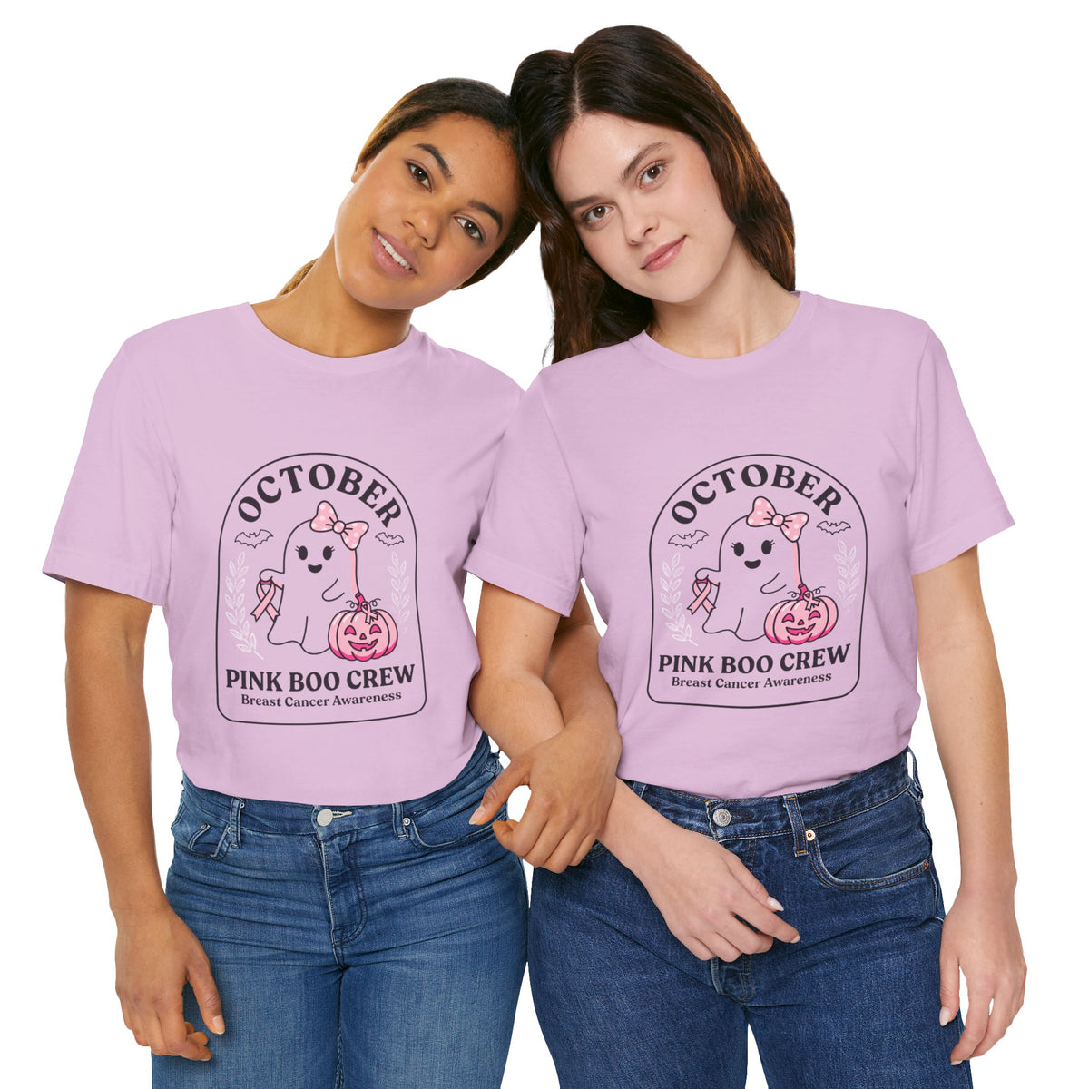 October Pink Boo Crew Tee — Breast Cancer Awareness Ghost T-Shirt