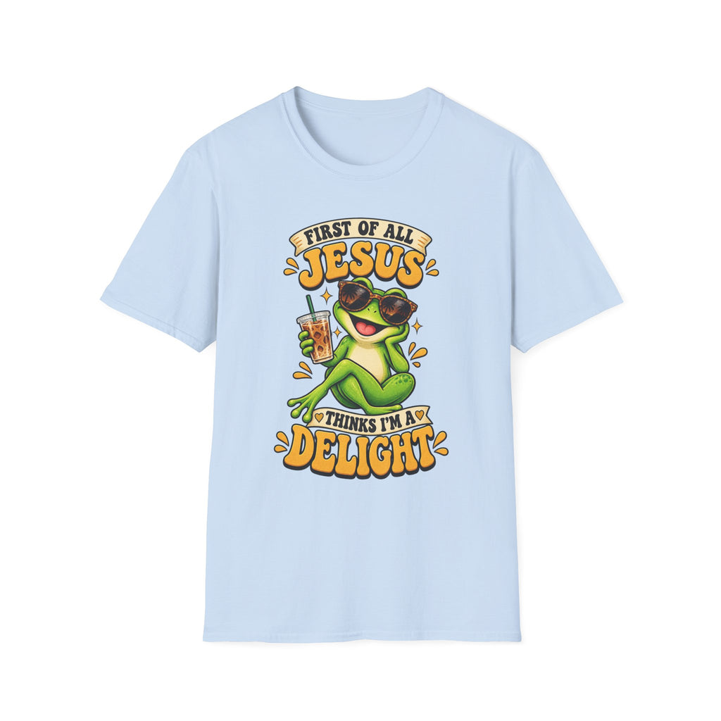 Jesus Frog T-Shirt — "First of All Jesus" Cute Frog Christian Tee
