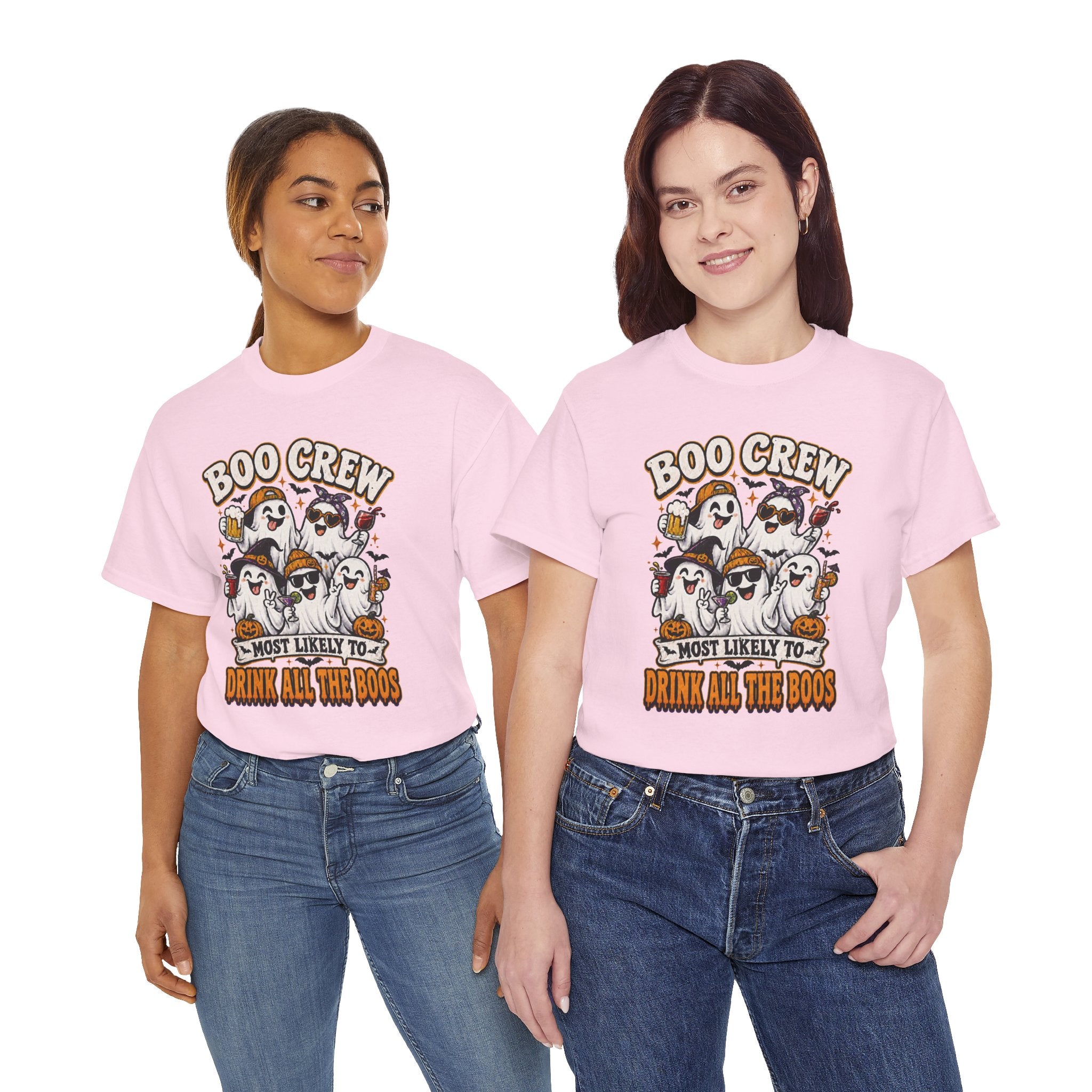 Boo Crew Halloween Tee — “Most Likely To Drink All The Boos” Ghost Party Shirt