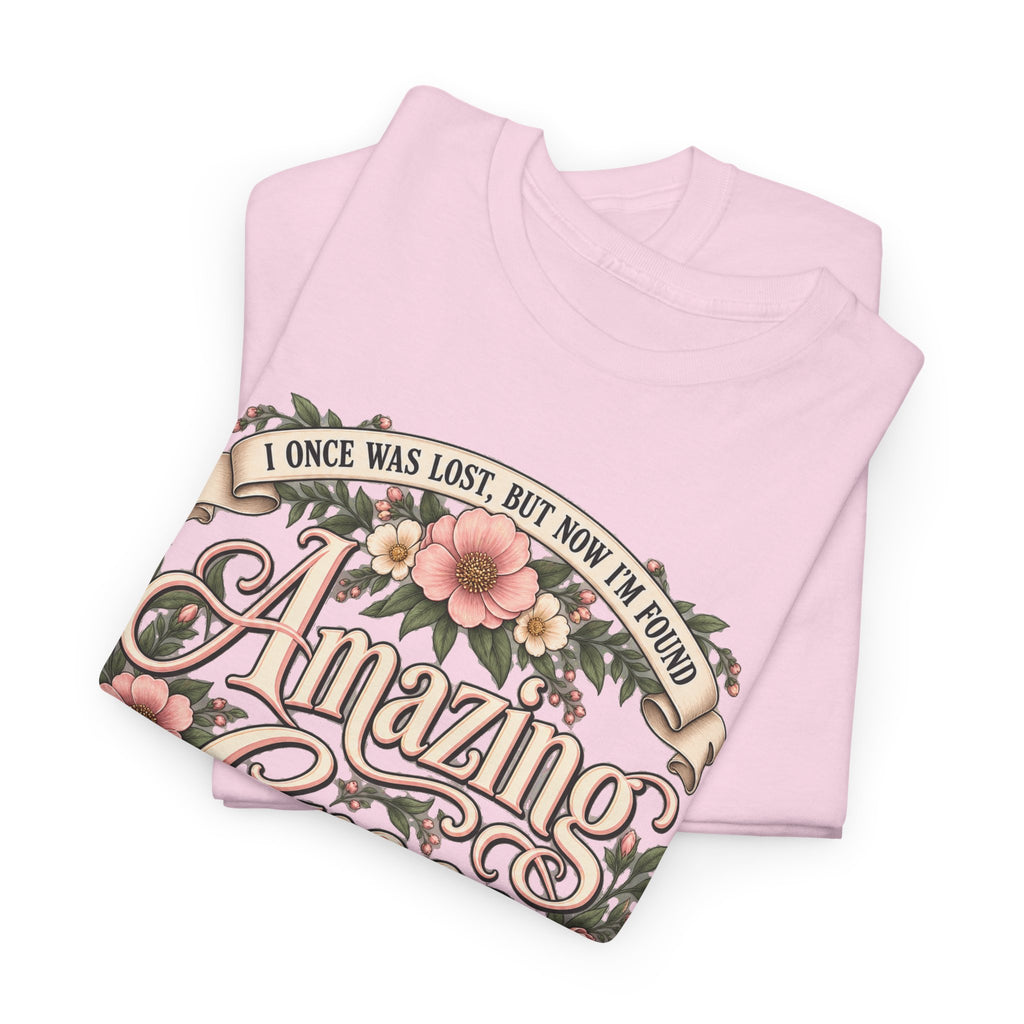 Amazing Grace Floral T-Shirt — Vintage Christian Faith Tee